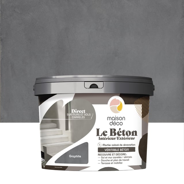 Enduit décoratif Le béton MAISON DECO, graphite, 5kg