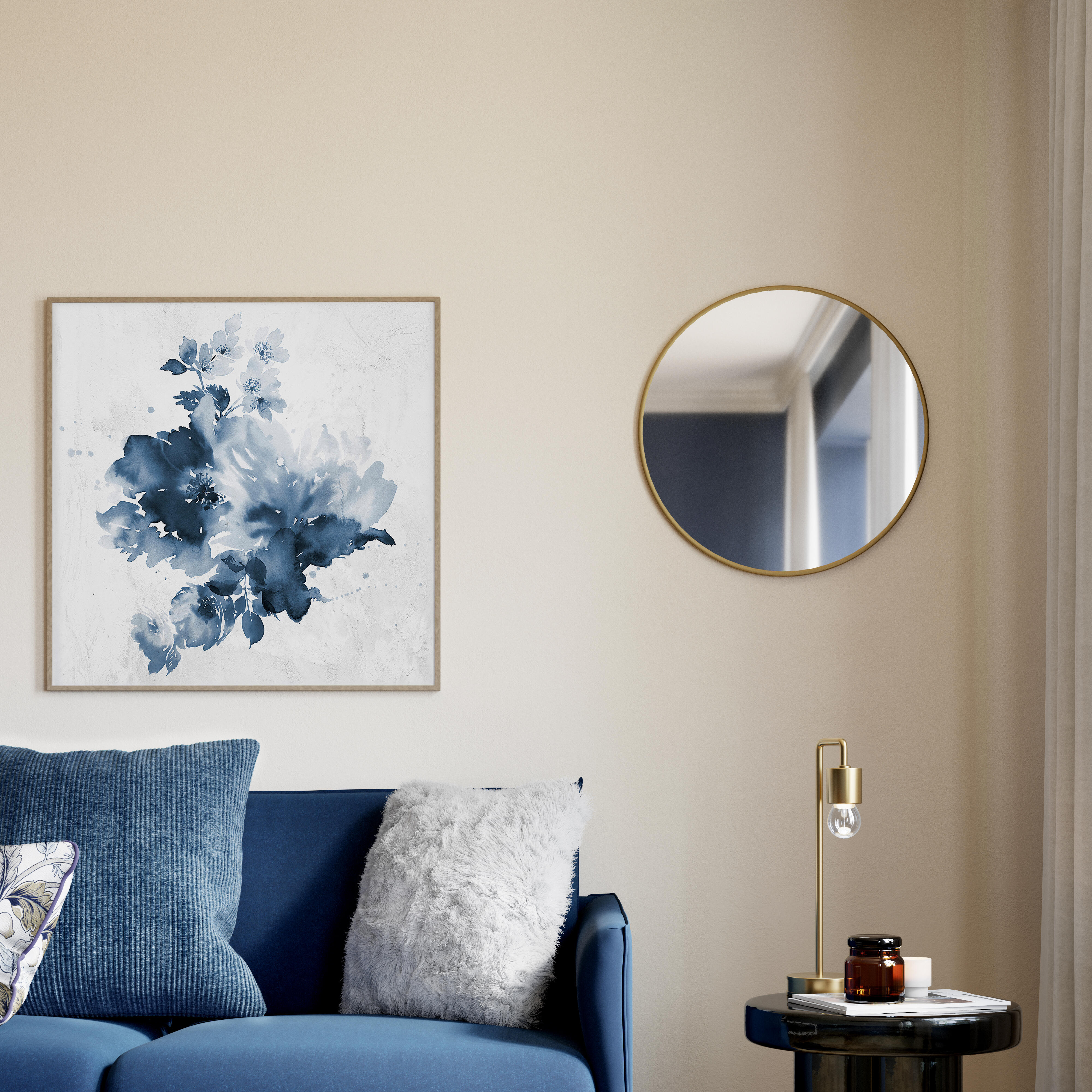 Cuadro con marco decoart original flor 81 cm x 81 cm