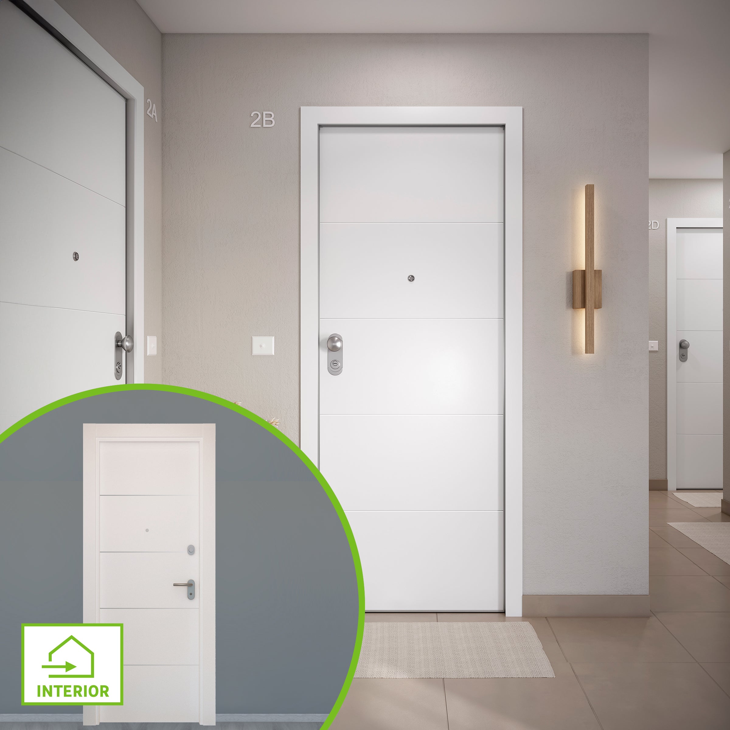 Puerta entrada acorazada omega lucerna blanco/lucerna blanco dcha 204x84cm