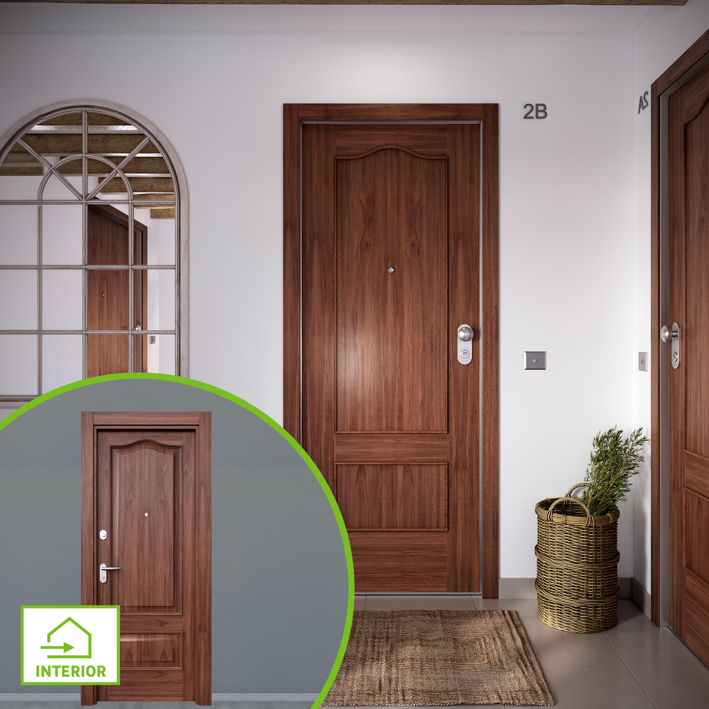 Puerta de entrada acorazada serie omega provenzal sapelly / interior roma provenzal sapelly apertura izquierda 204x84cm