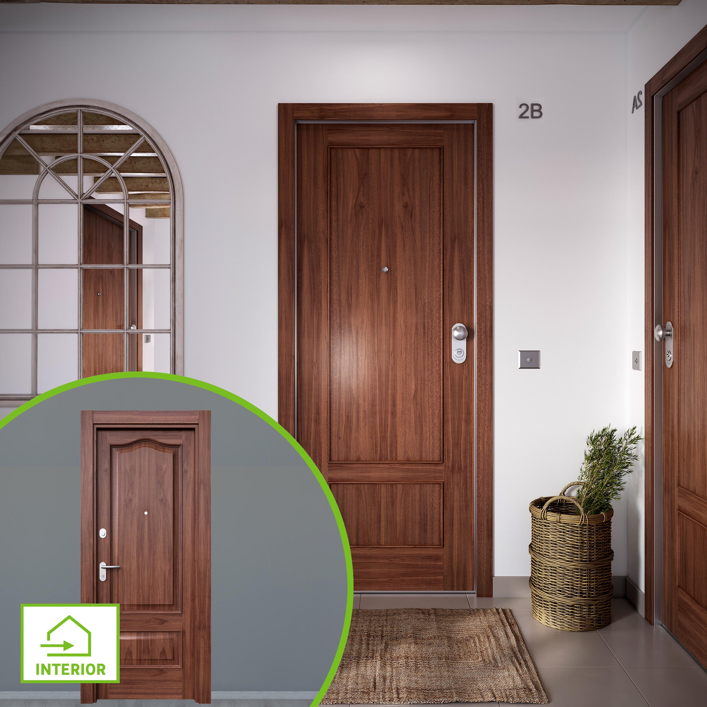 Puerta de entrada acorazada serie omega dos cuadros sapelly / interior roma provenzal sapelly apertura izquierda 204x84cm