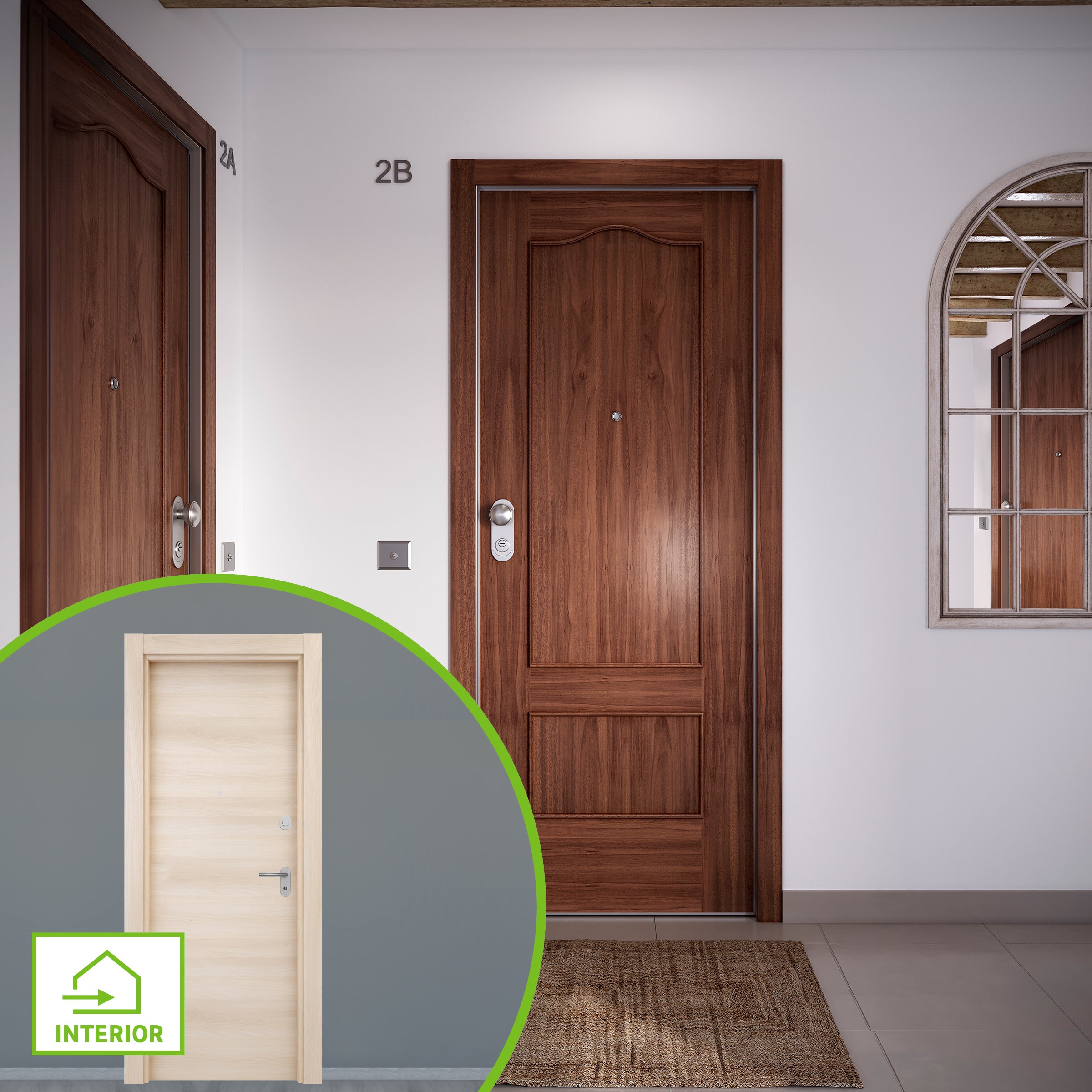 Puerta entrada acorazada omega provenzal sapelly/oslo acacia dcha 204x84cm