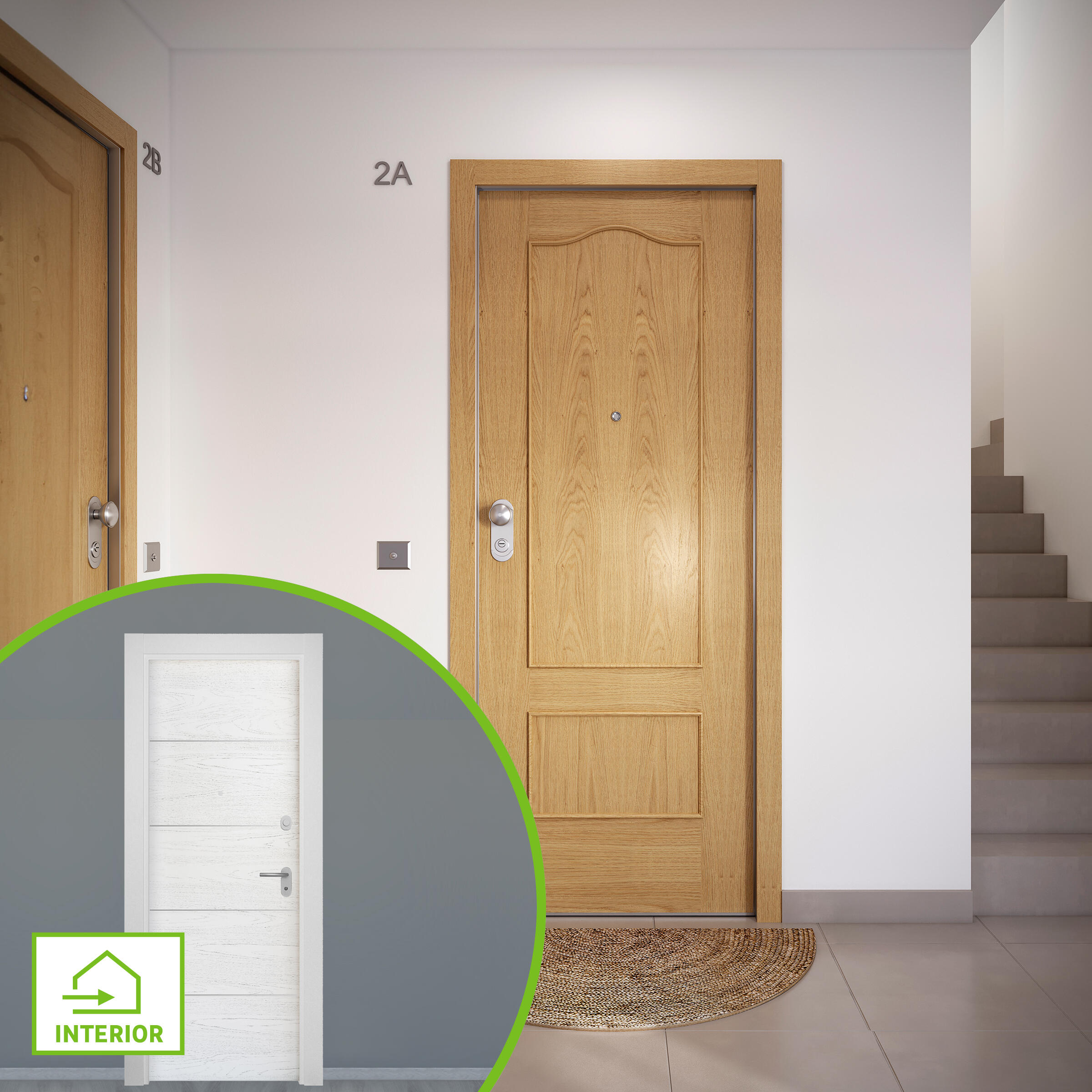 Puerta de entrada acorazada serie omega provenzal roble / interior lucerna fresada blanco apertura derecha 204x84cm