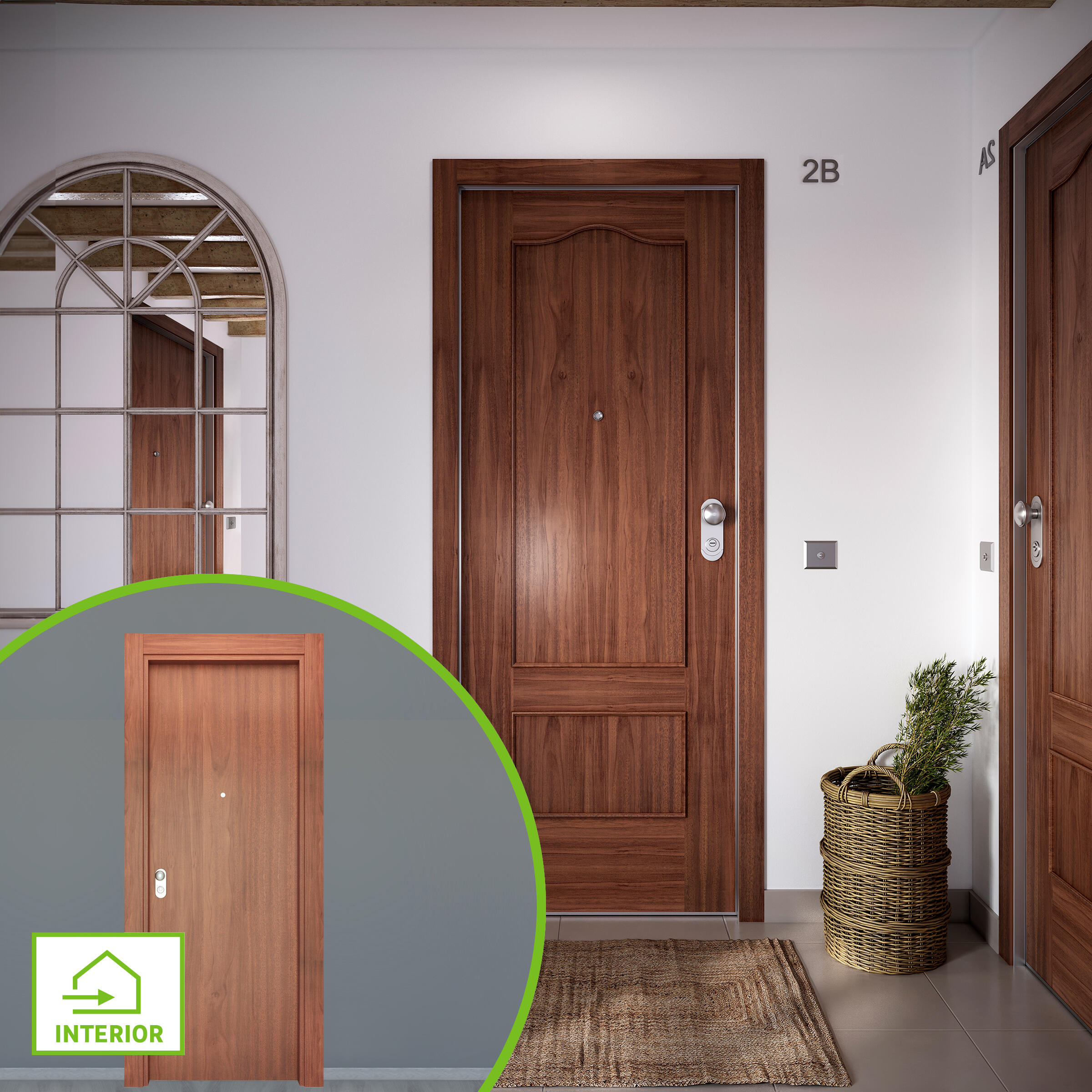 Puerta de entrada acorazada serie omega provenzal sapelly / interior liso sapelly apertura izquierda 204x84cm