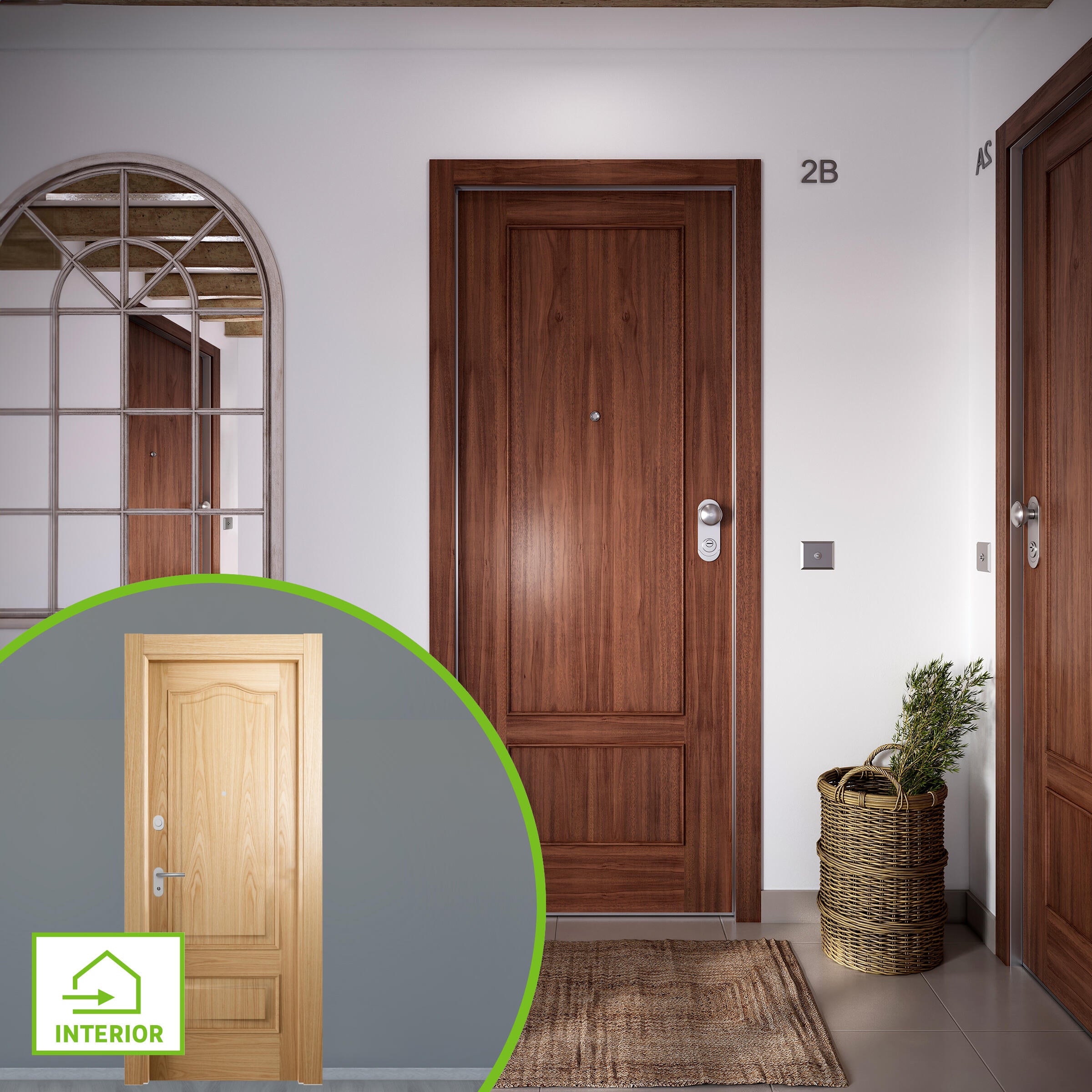 Puerta de entrada acorazada serie omega dos cuadros sapelly / interior roma provenzal roble apertura izquierda 204x84cm