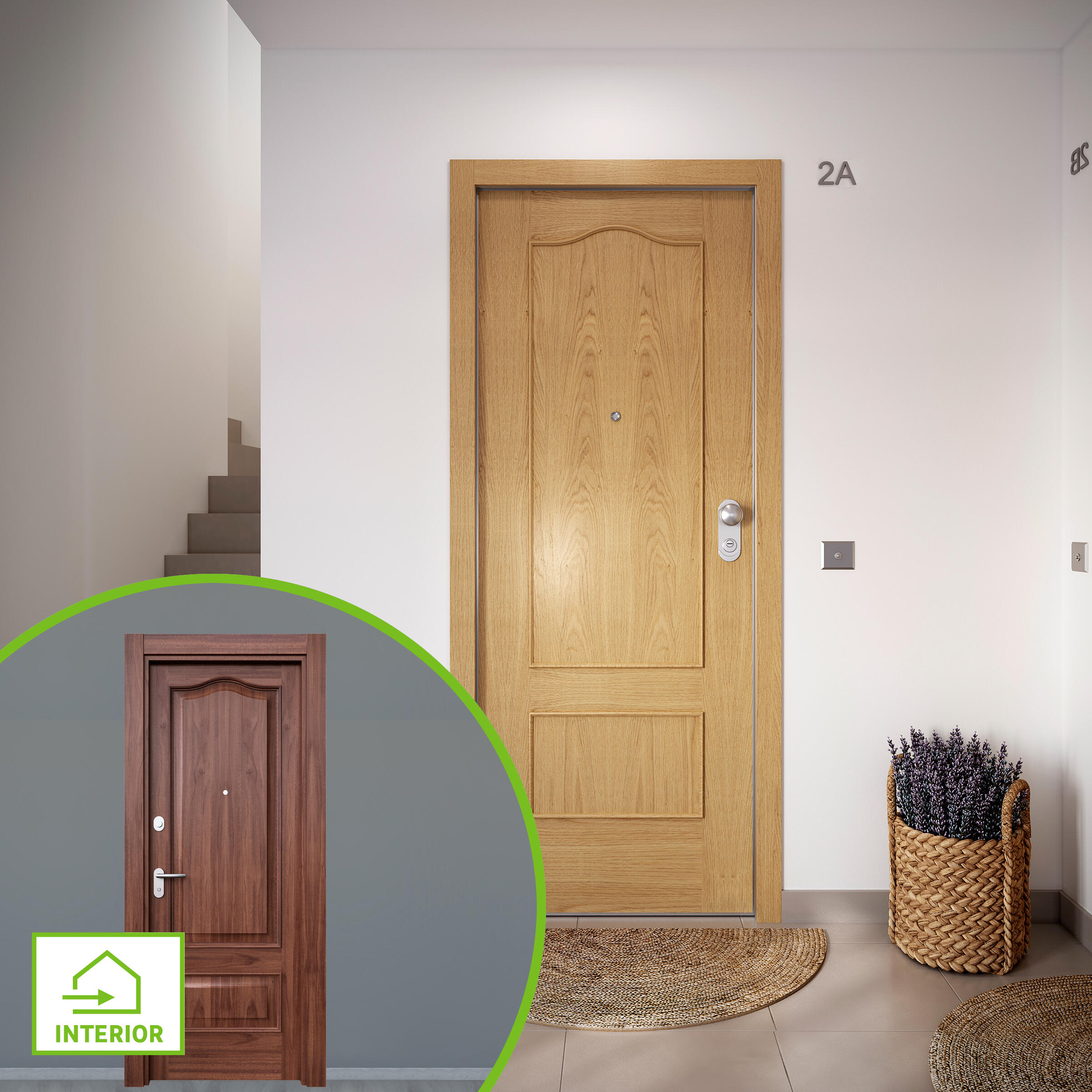 Puerta de entrada acorazada serie omega provenzal roble / interior roma provenzal sapelly apertura izquierda 204x84cm