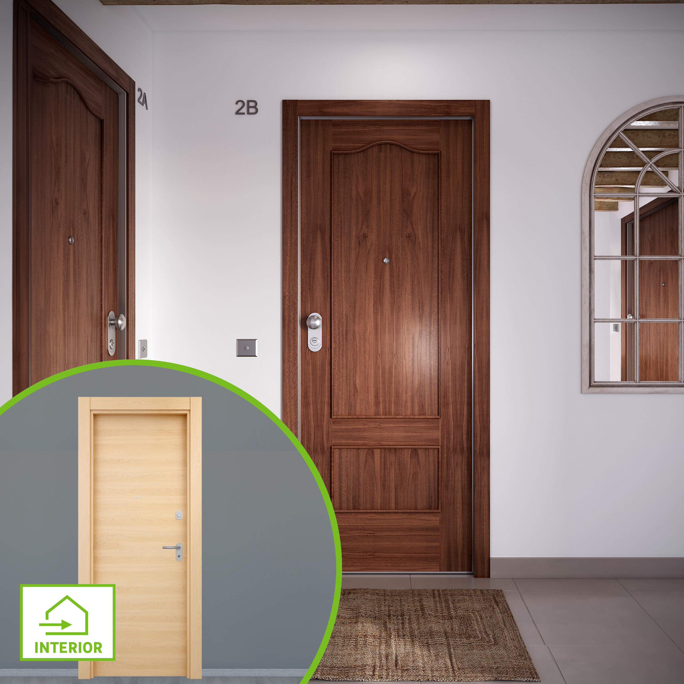 Puerta de entrada acorazada serie omega provenzal sapelly / interior oslo roble miel liso roble claro apertura derecha 204x84cm