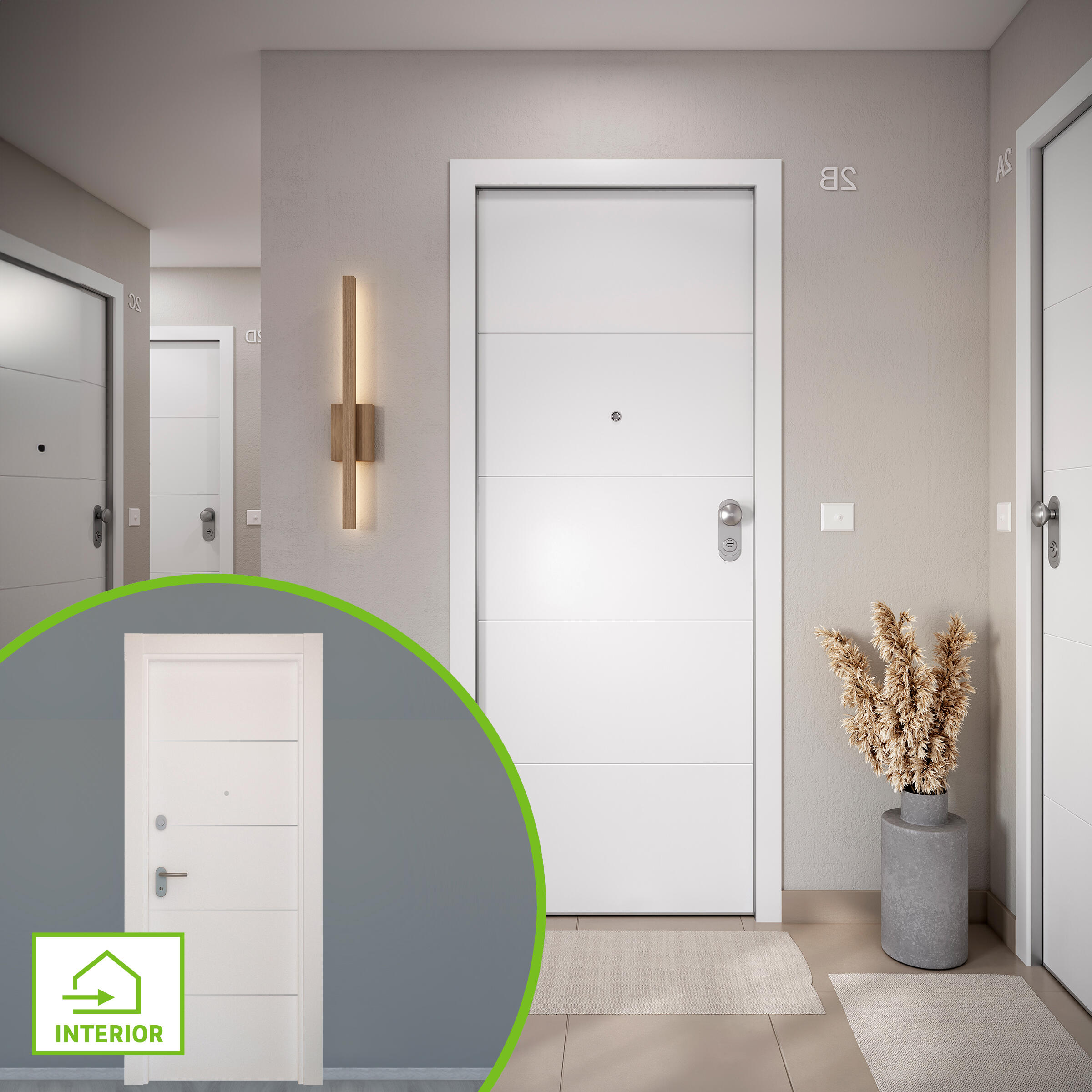Puerta entrada acorazada omega lucerna blanco/lucerna blanco izda 204x84cm