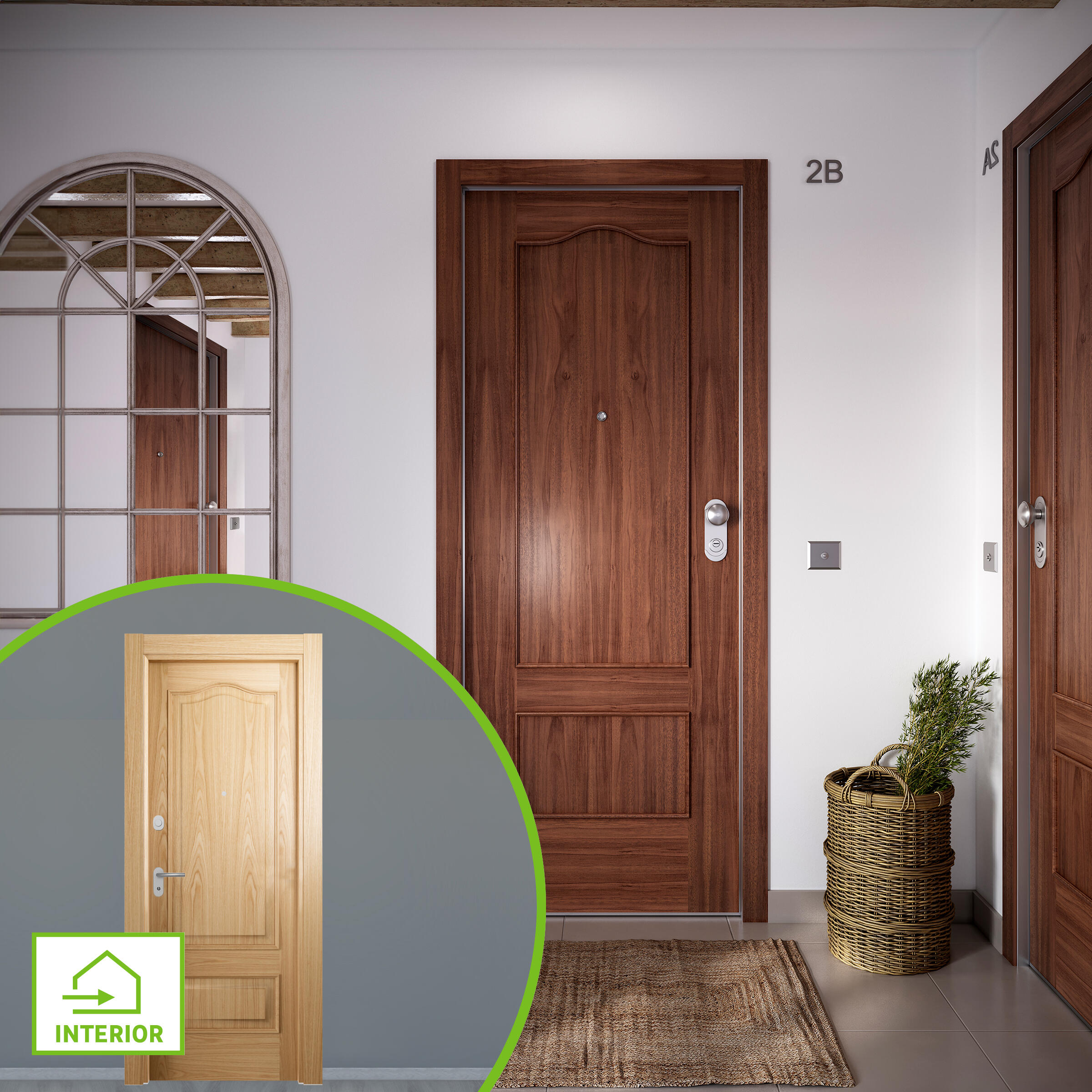 Puerta de entrada acorazada serie omega provenzal sapelly / interior roma provenzal roble apertura izquierda 204x84cm