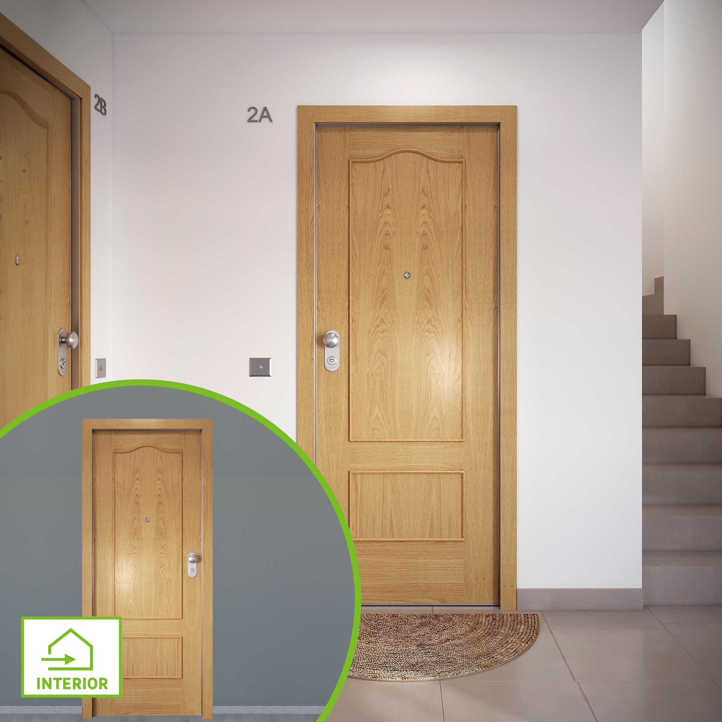 Puerta entrada acorazada omega provenzal roble/provenzal roble dcha 204x84cm
