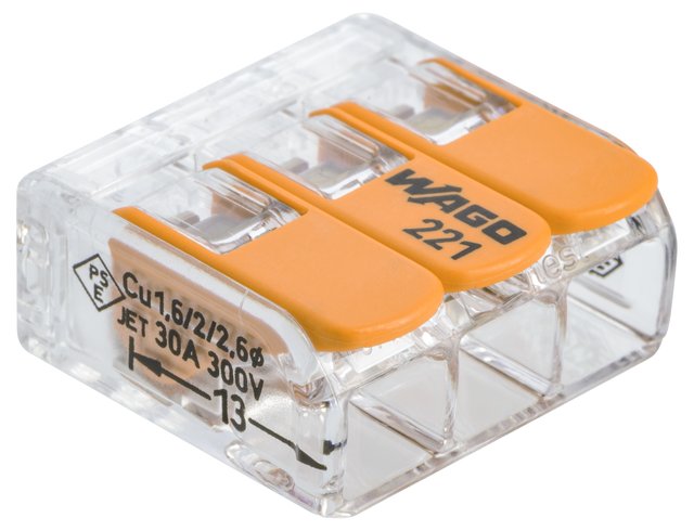Connecteur automatique 3 pour rigide et souple WAGO