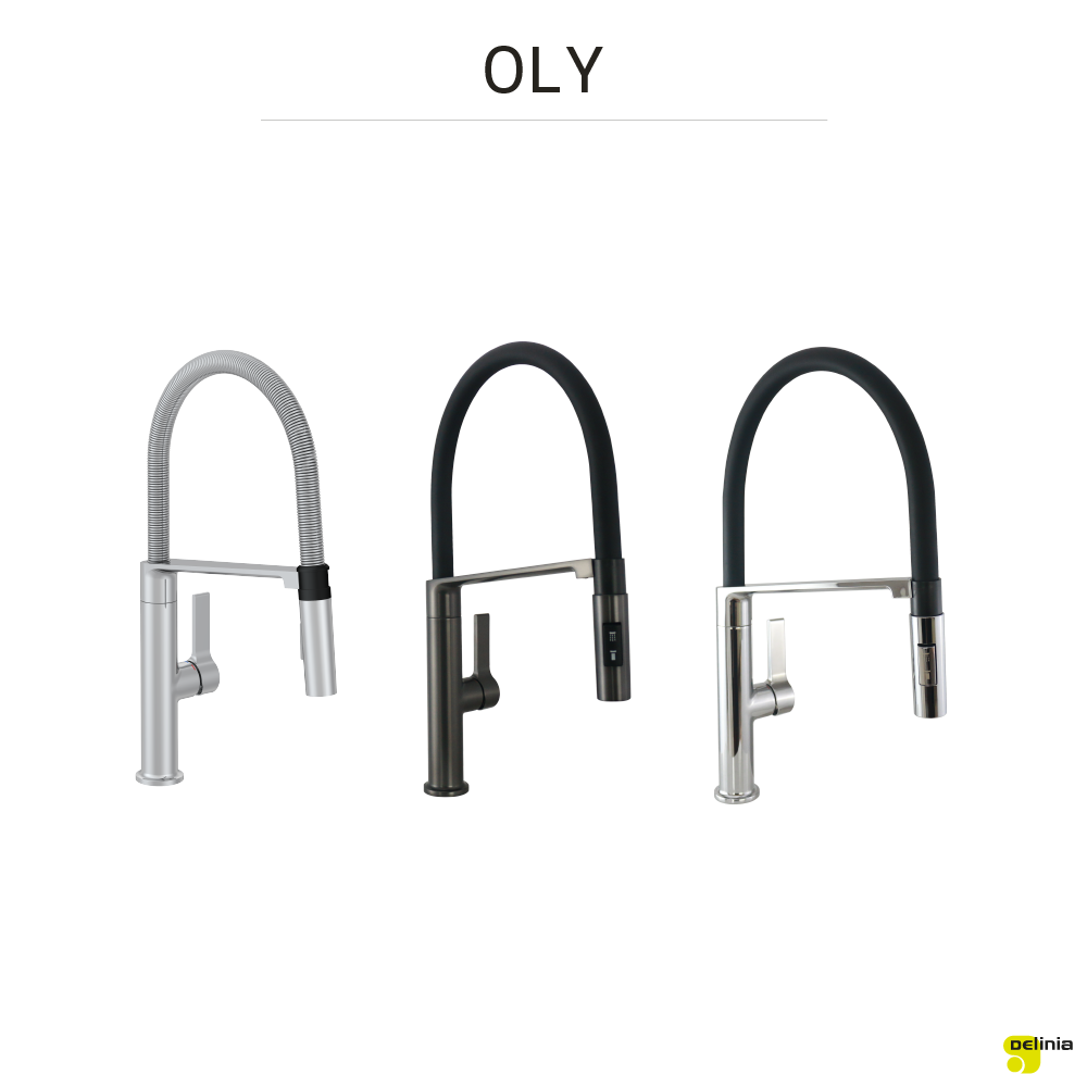 Mitigeur de cuisine avec douchette DELINIA Oly noir / chrome - 8