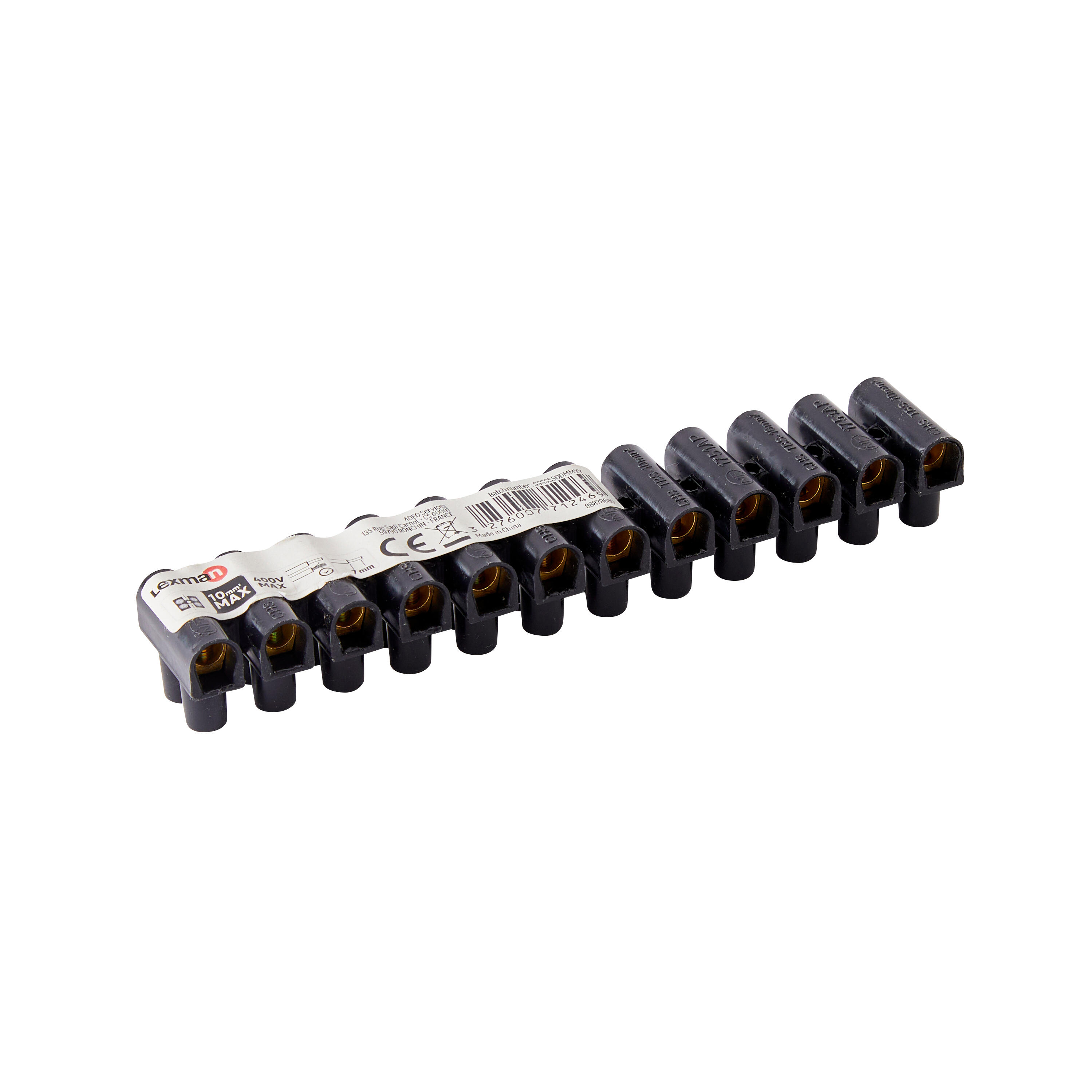Regleta 12 polos 10mm negra LEXMAN - 7