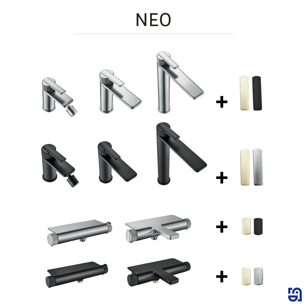 Torneira de lavatório cano alto preto Sensea Neo - 13