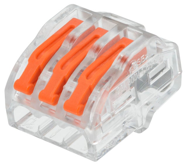 Lot de 50 minibornes à levier, 4mm² pour câble rigide et souple LEXMAN 3 FILS