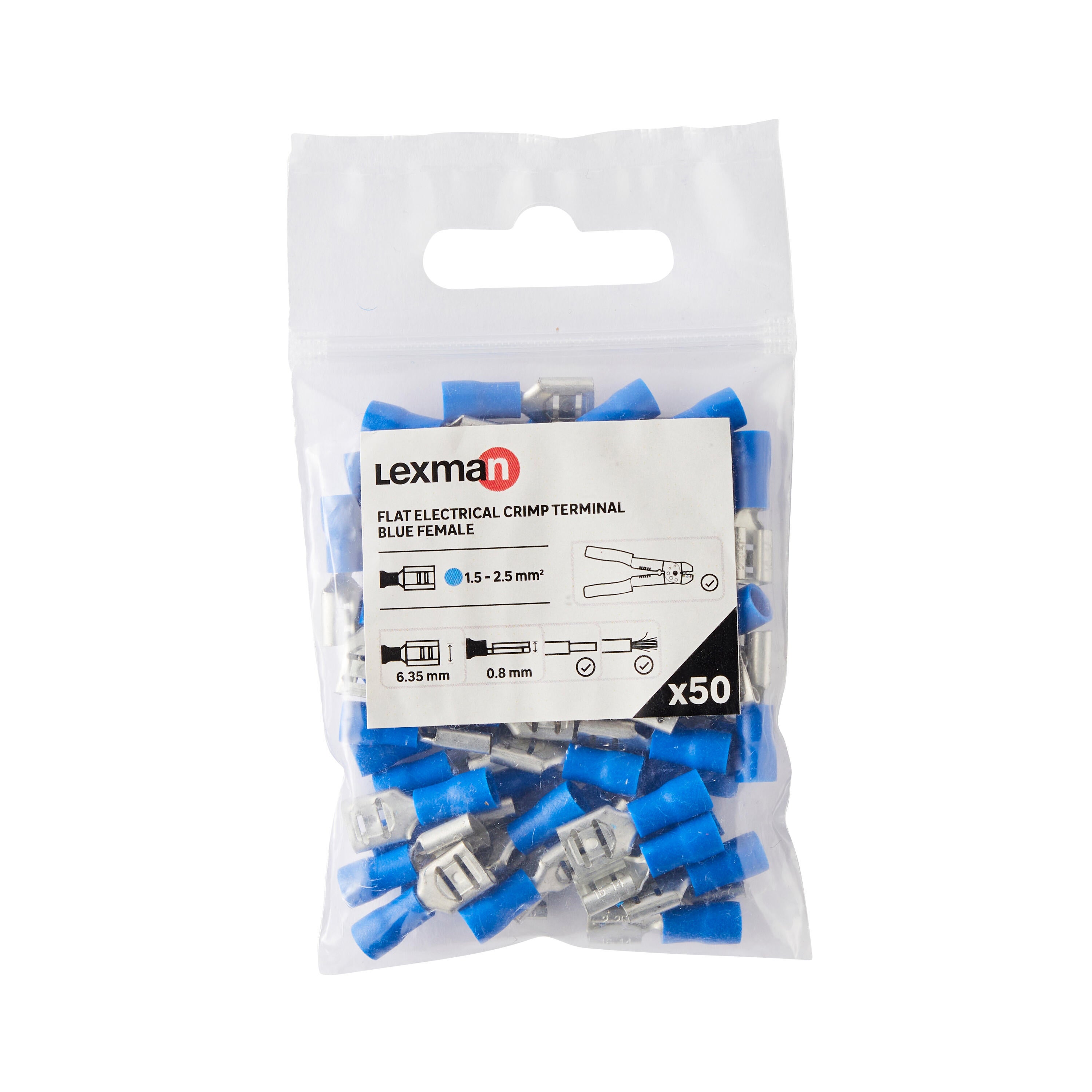 50 terminales plano 1.5-2.5mm/6.3 lexman - 6