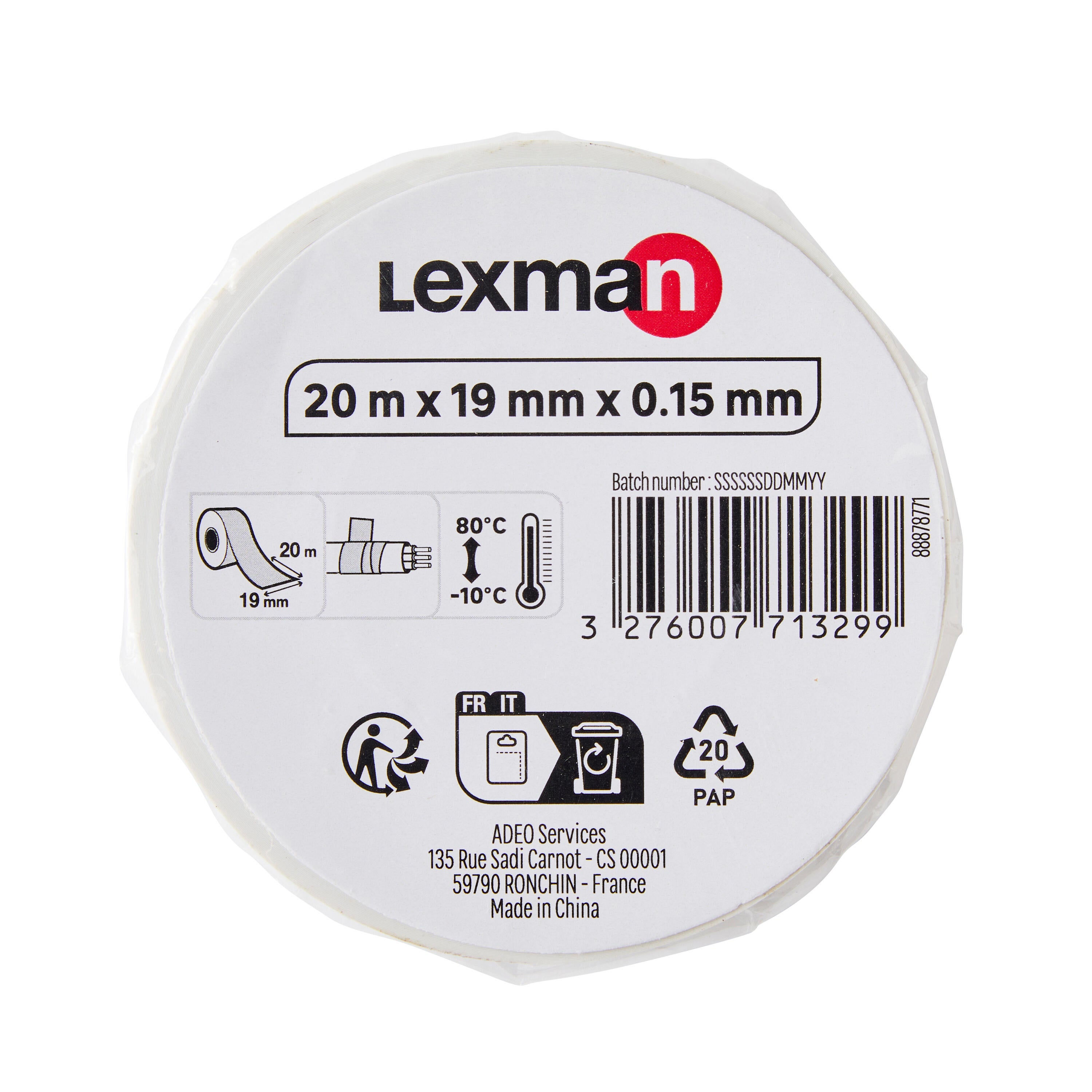Fita isoladora 20Mx19mm branco - 6