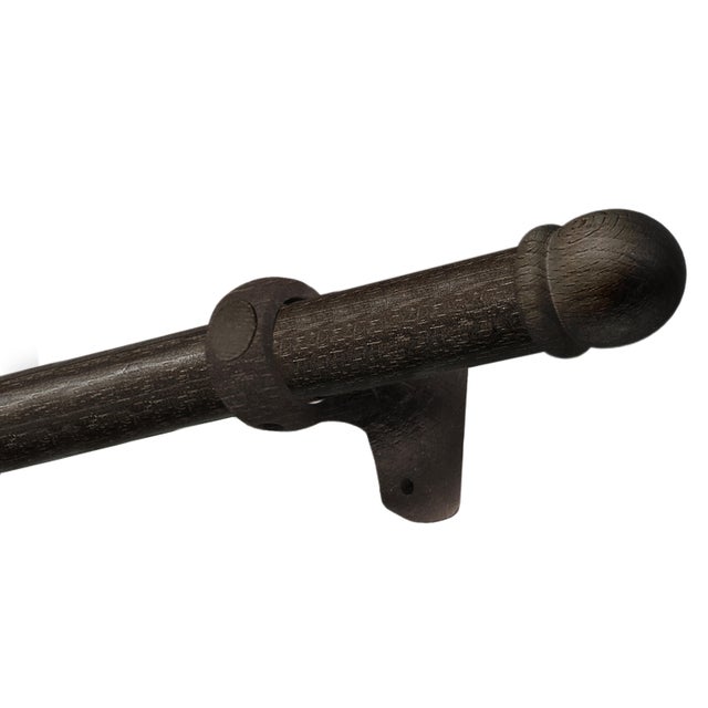Kit 1 portavisillos madera nogal mate a pared Alma MOBOIS diámetro 28 mm 180 cm