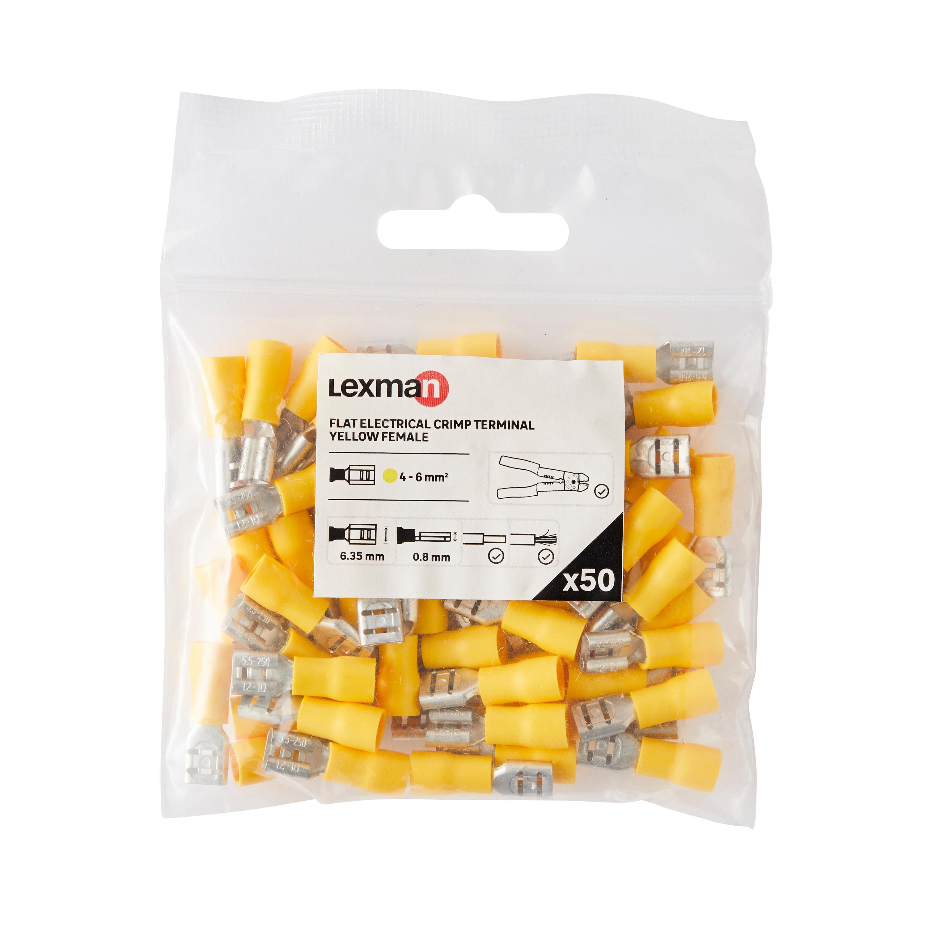 50 terminales plano 4-6mm/6.3 lexman - 6