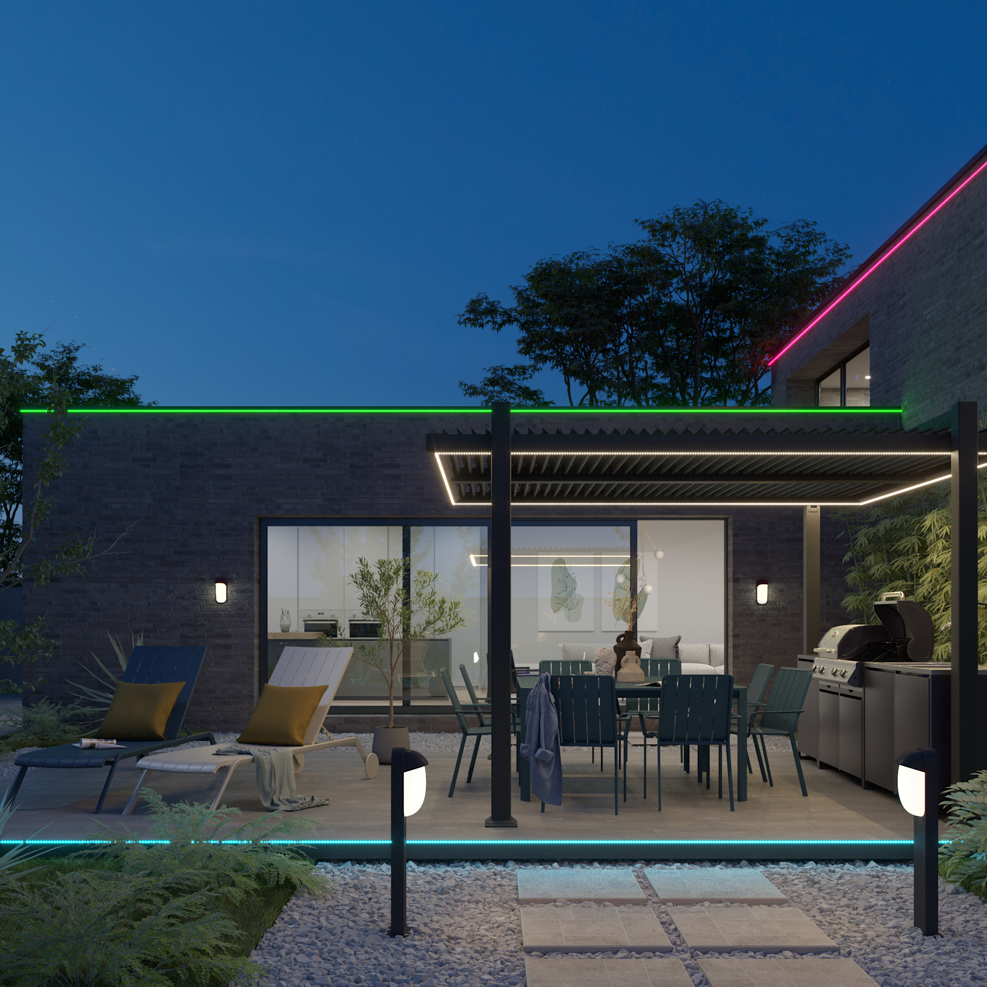 Kit ruban LED extérieur L.10m changements de couleurs/blanc IP44 Flexout INSPIRE - 3