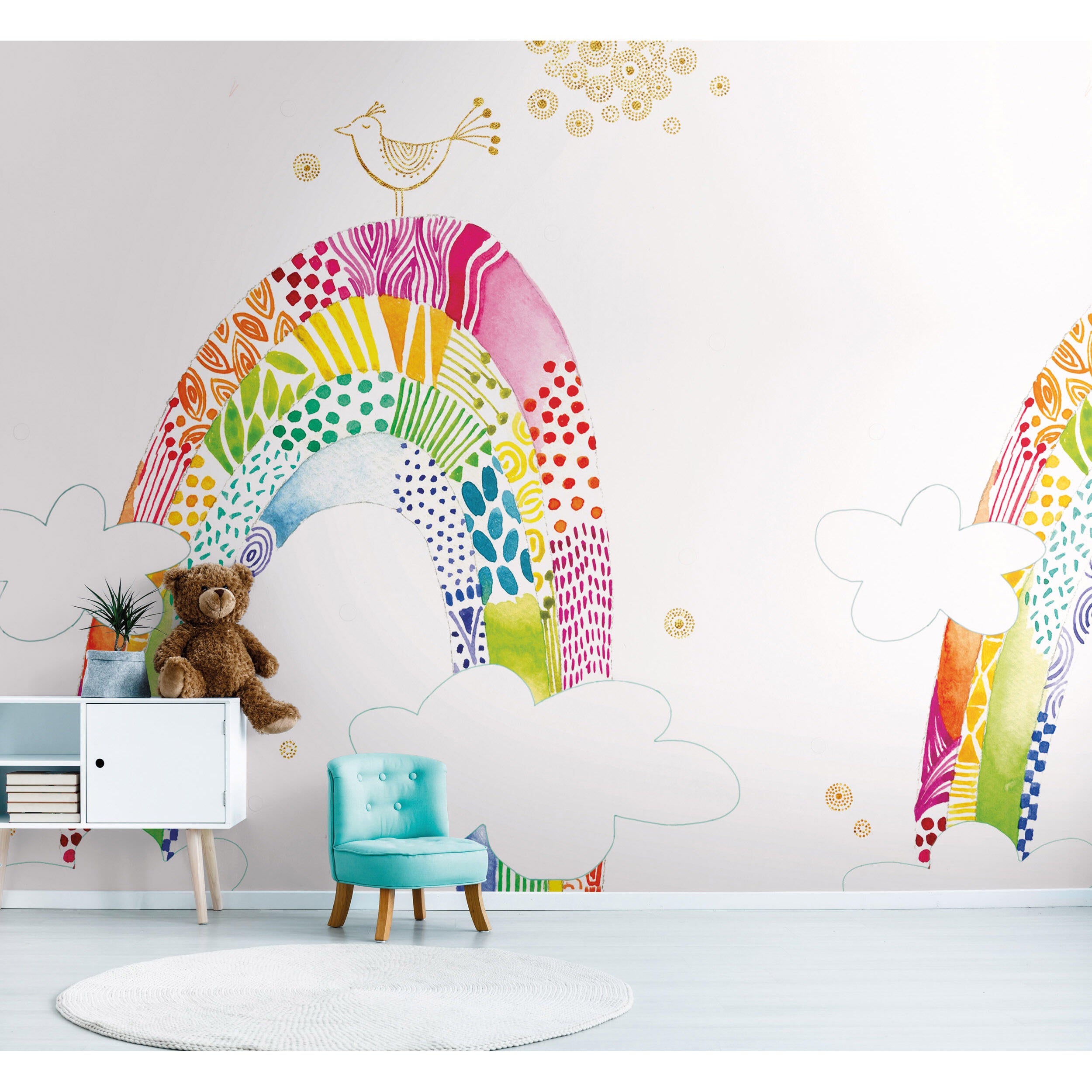 Tapeta panoramiczna dziecięca The Wall Tęcza 265 x 280 cm