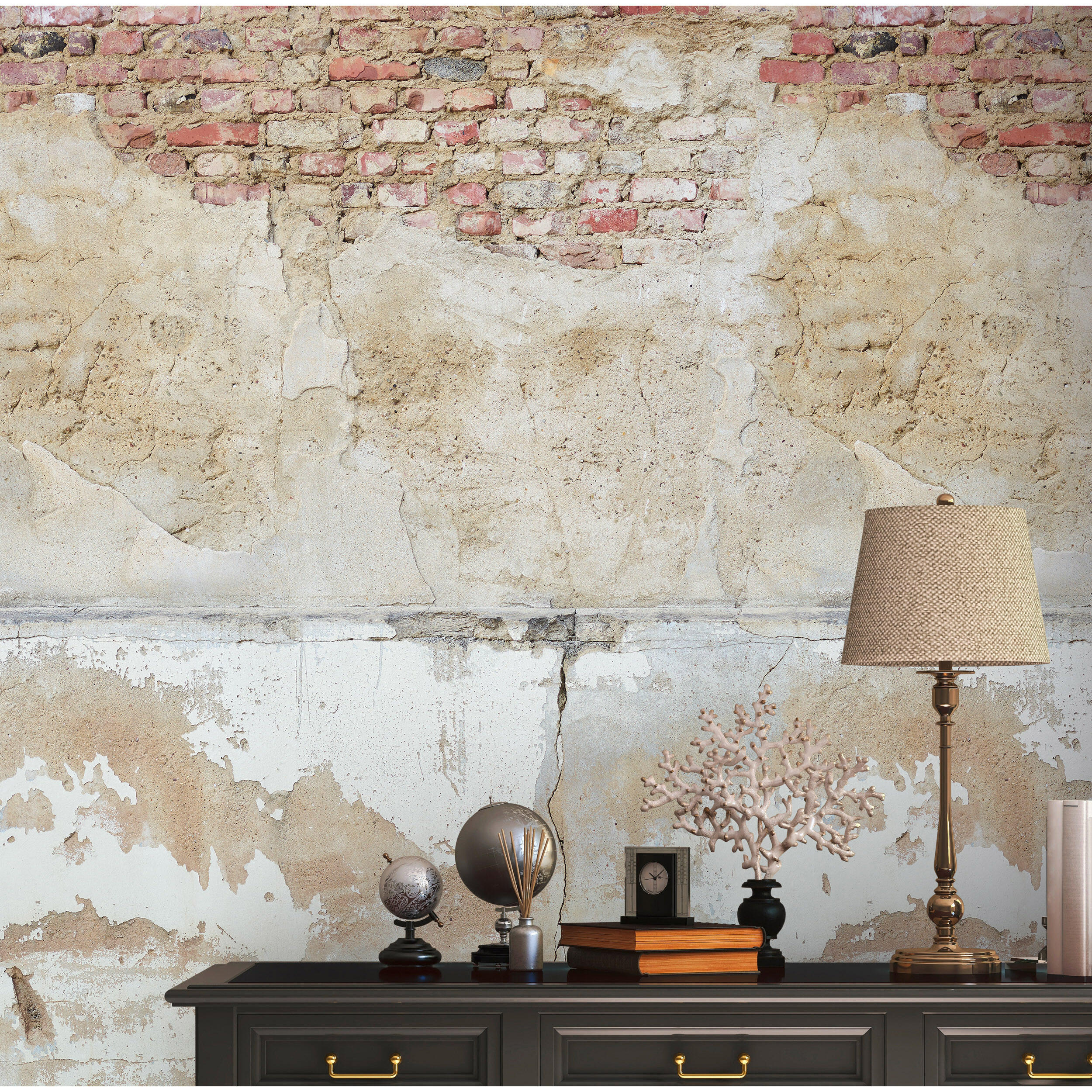 Tapeta panoramiczna The Wall Przecierany Tynk 159 x 280 cm