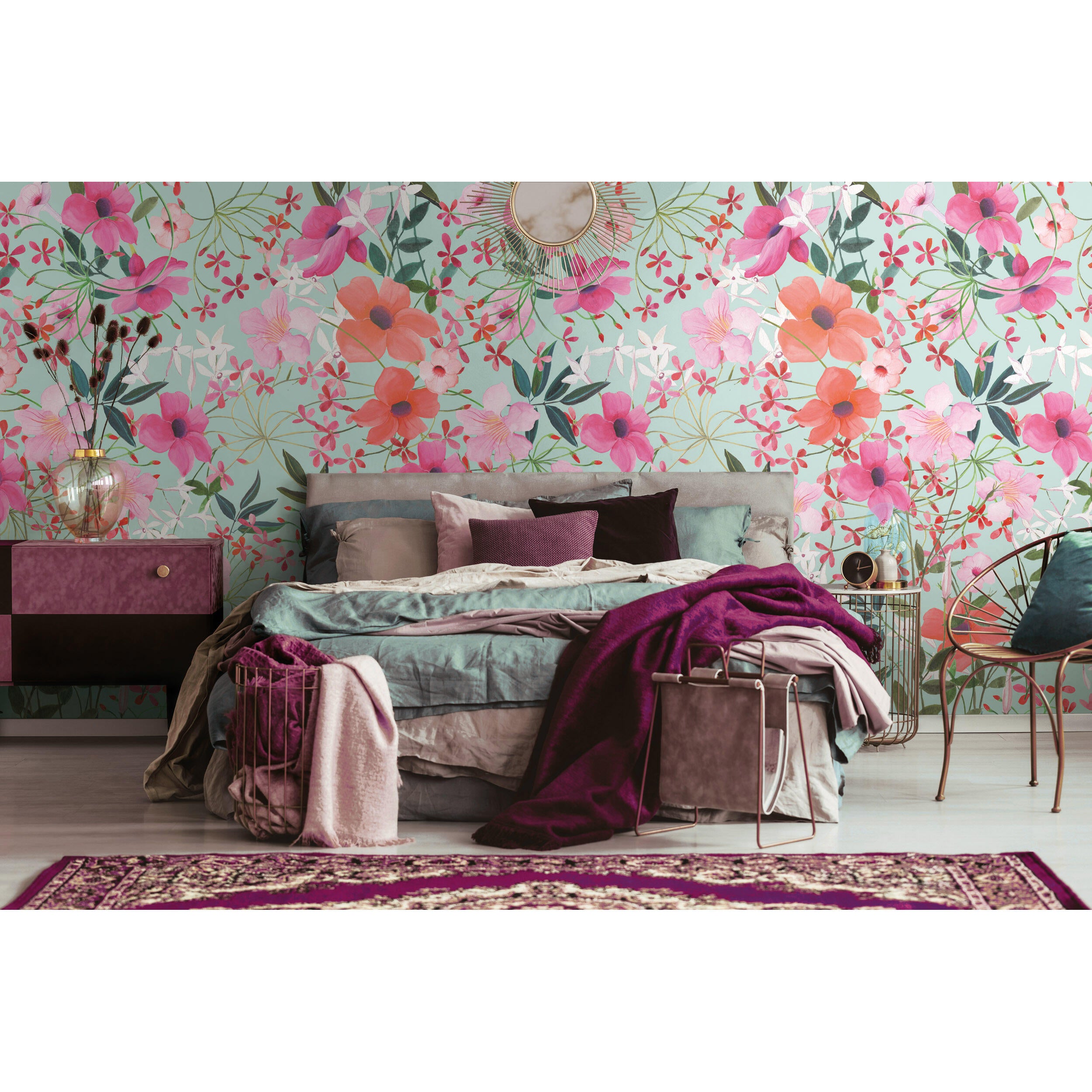 Tapeta panoramiczna The Wall Kwiaty Pink 159 x 280 cm