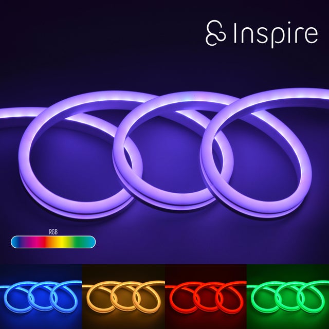 Tira de LED neón con alimentación USB SMD 5050 INSPIRE IP20 apto para zonas secas luz RGB 1 metros