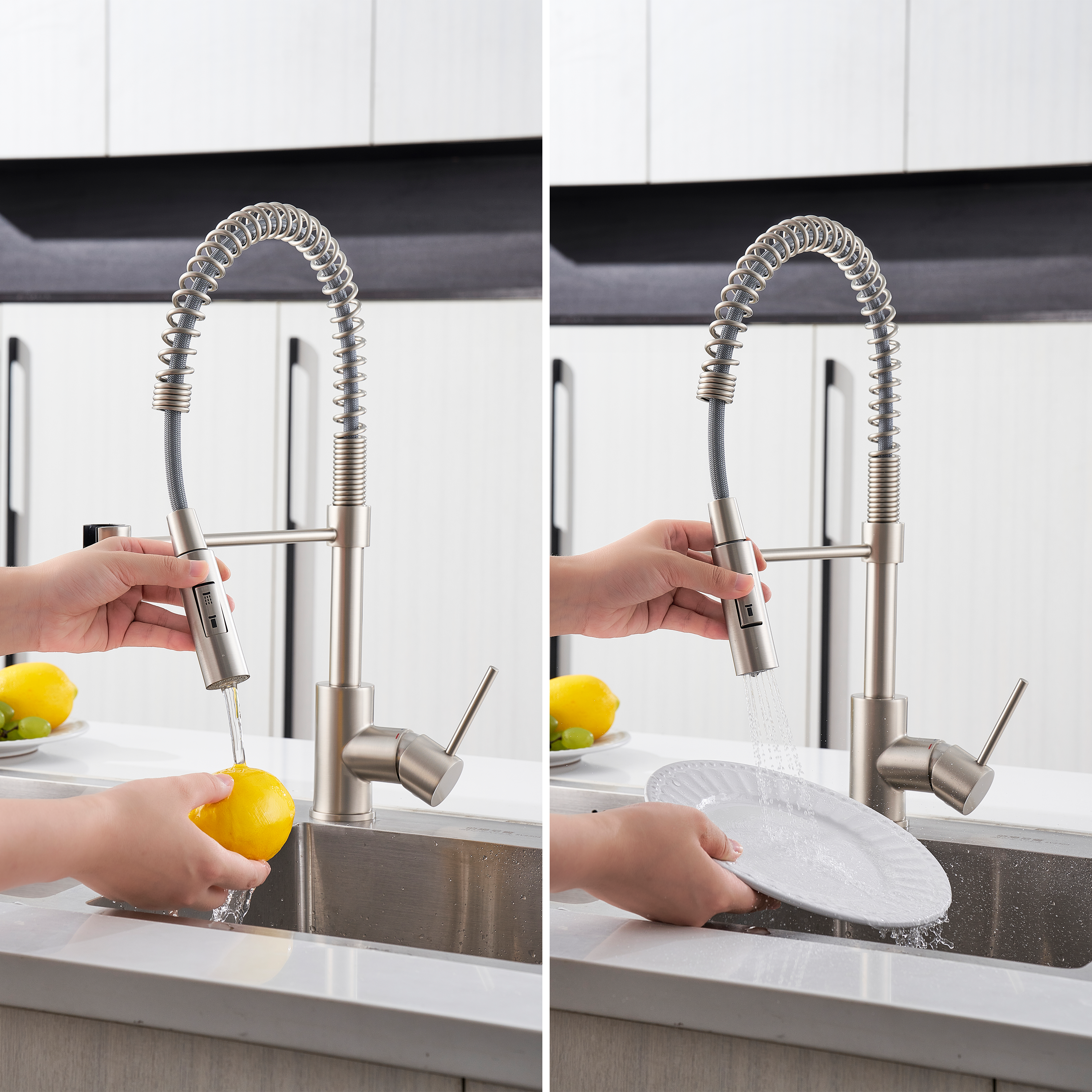 Mitigeur de cuisine avec douchette DELINIA Tomas gris - 4