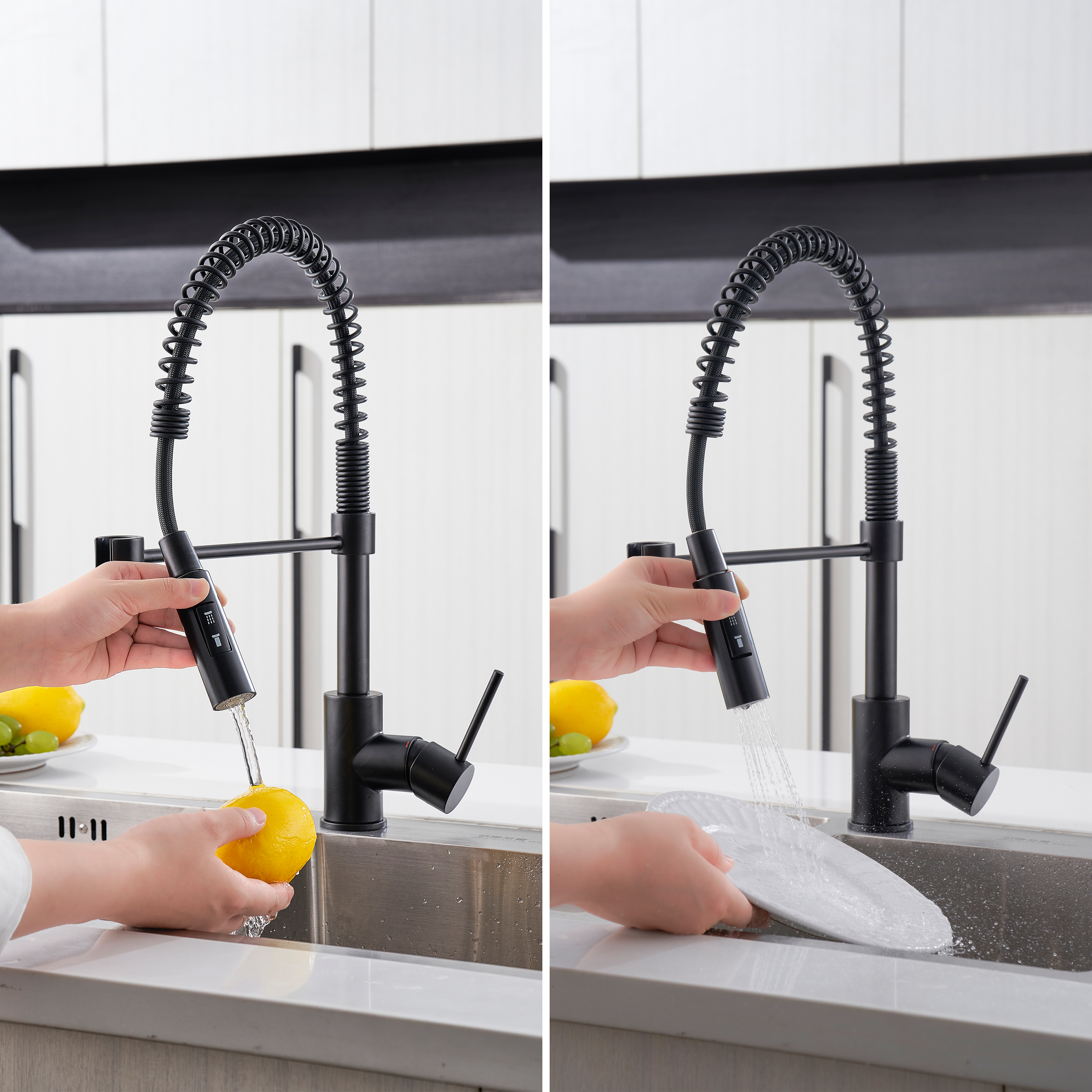 Mitigeur de cuisine avec douchette DELINIA Tomas noir - 6