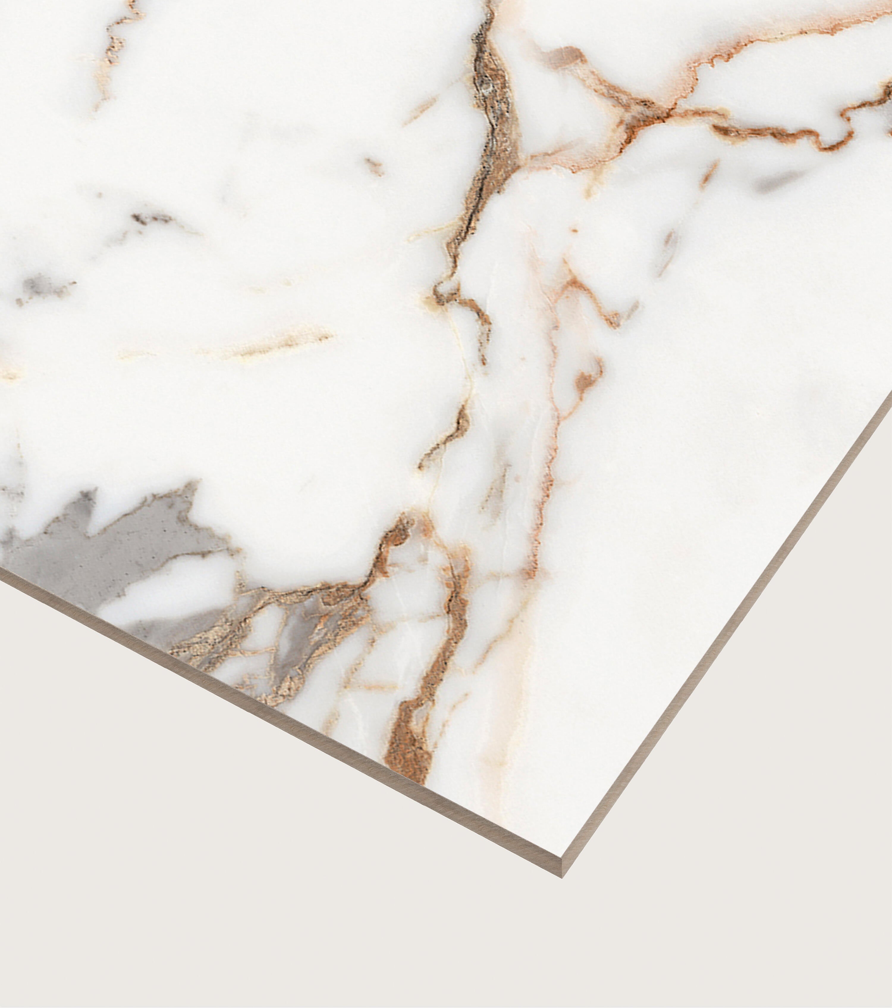 Carrelage sol effet marbre doré Venise brillant l.60 x L.120 cm - 7
