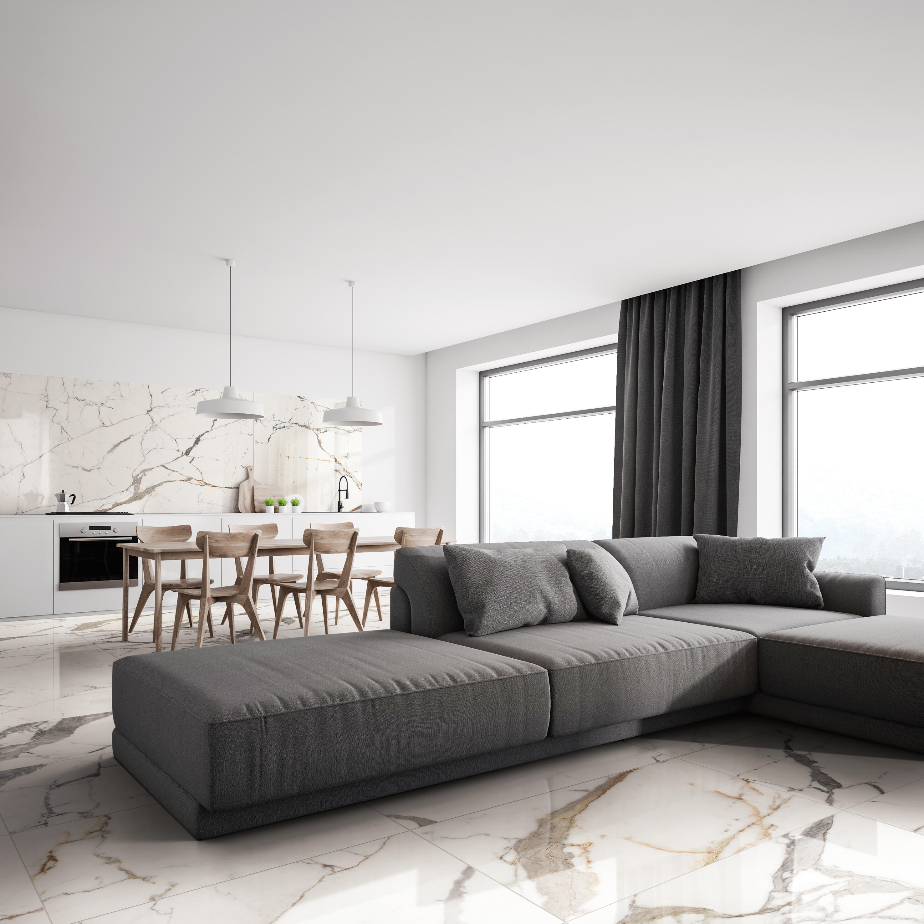 Carrelage sol effet marbre doré Venise brillant l.60 x L.120 cm - 5