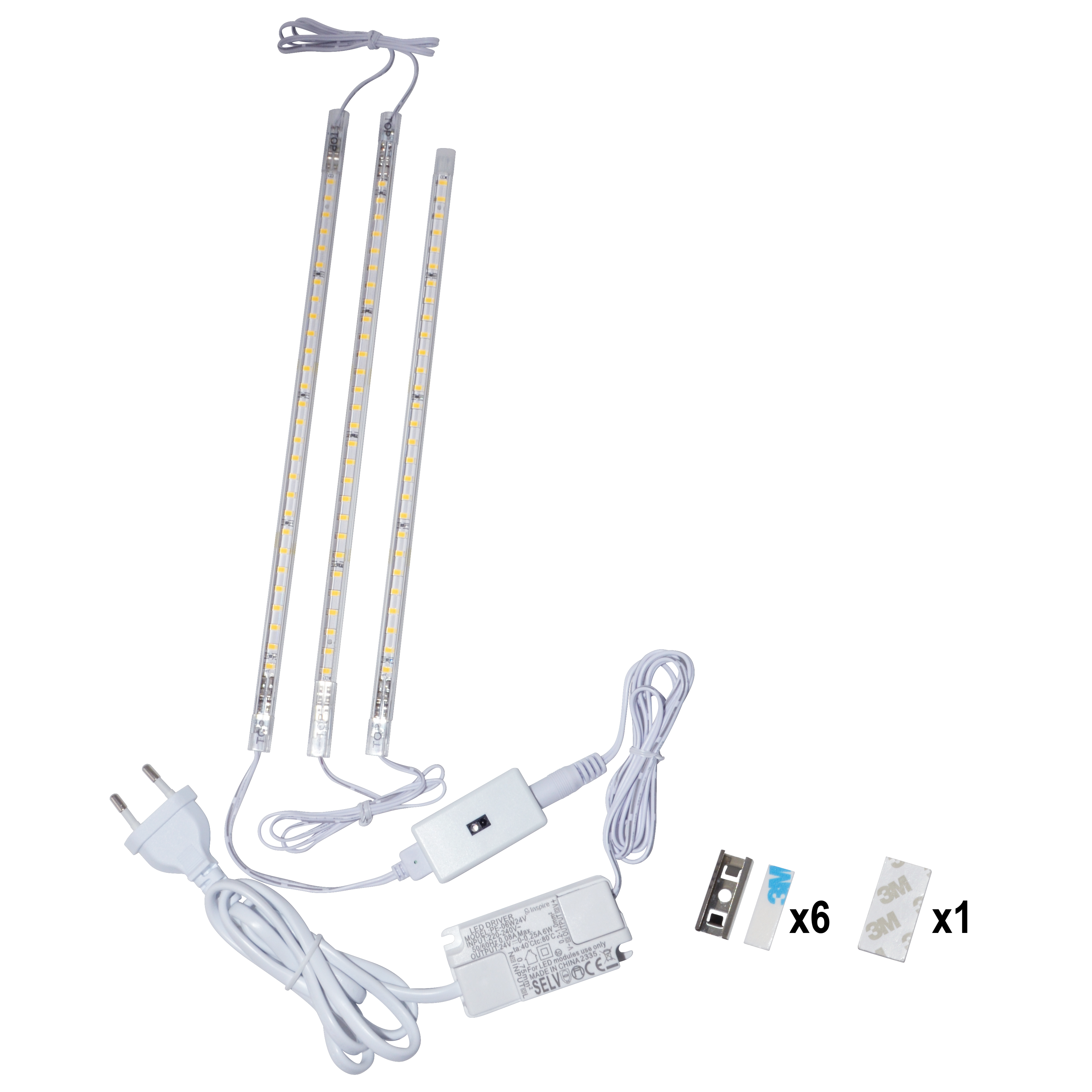 Kit 3 réglettes Led, L.25 cm, blanc neutre 4000 Kelvins, Donko INSPIRE - 4