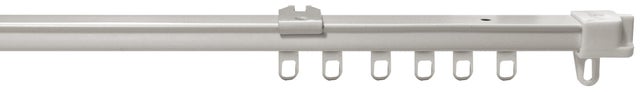 Rail extensible inox Carré blanc satiné, L.260/500 cm ouv.latérale (1 rideau)