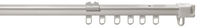 Rail extensible inox Carré blanc satiné, L.110/200 cm ouv.latérale (1 rideau)