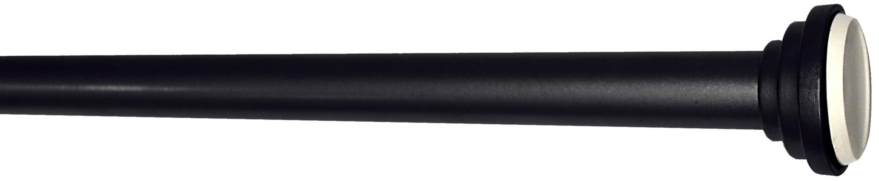 Barra porta visillos entreparedes extensible 80-125cm negro mate