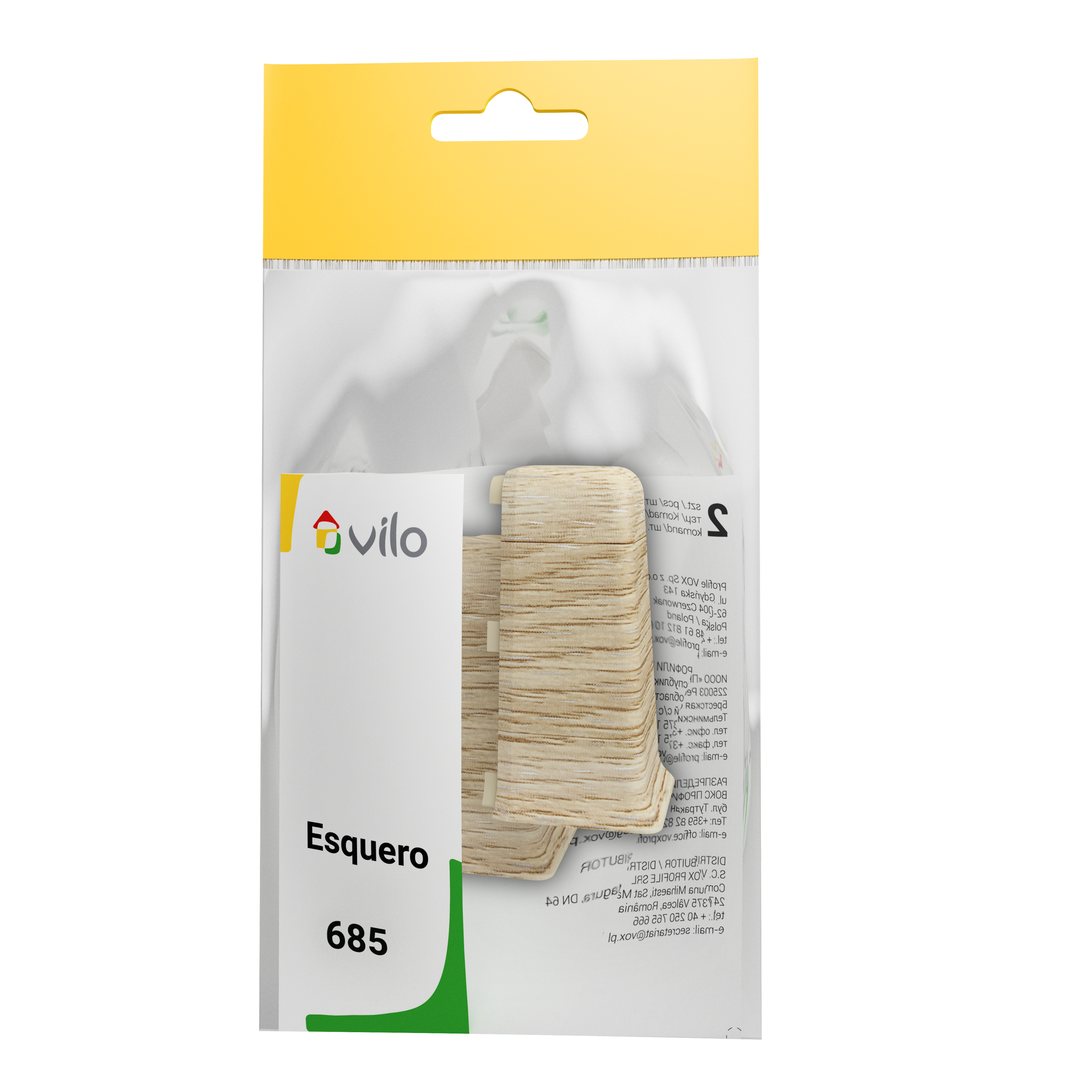 Narożnik zewnętrzny do listwy przypodłogowej PCV 685 Esquero Vilo Dąb kaukaski - 2