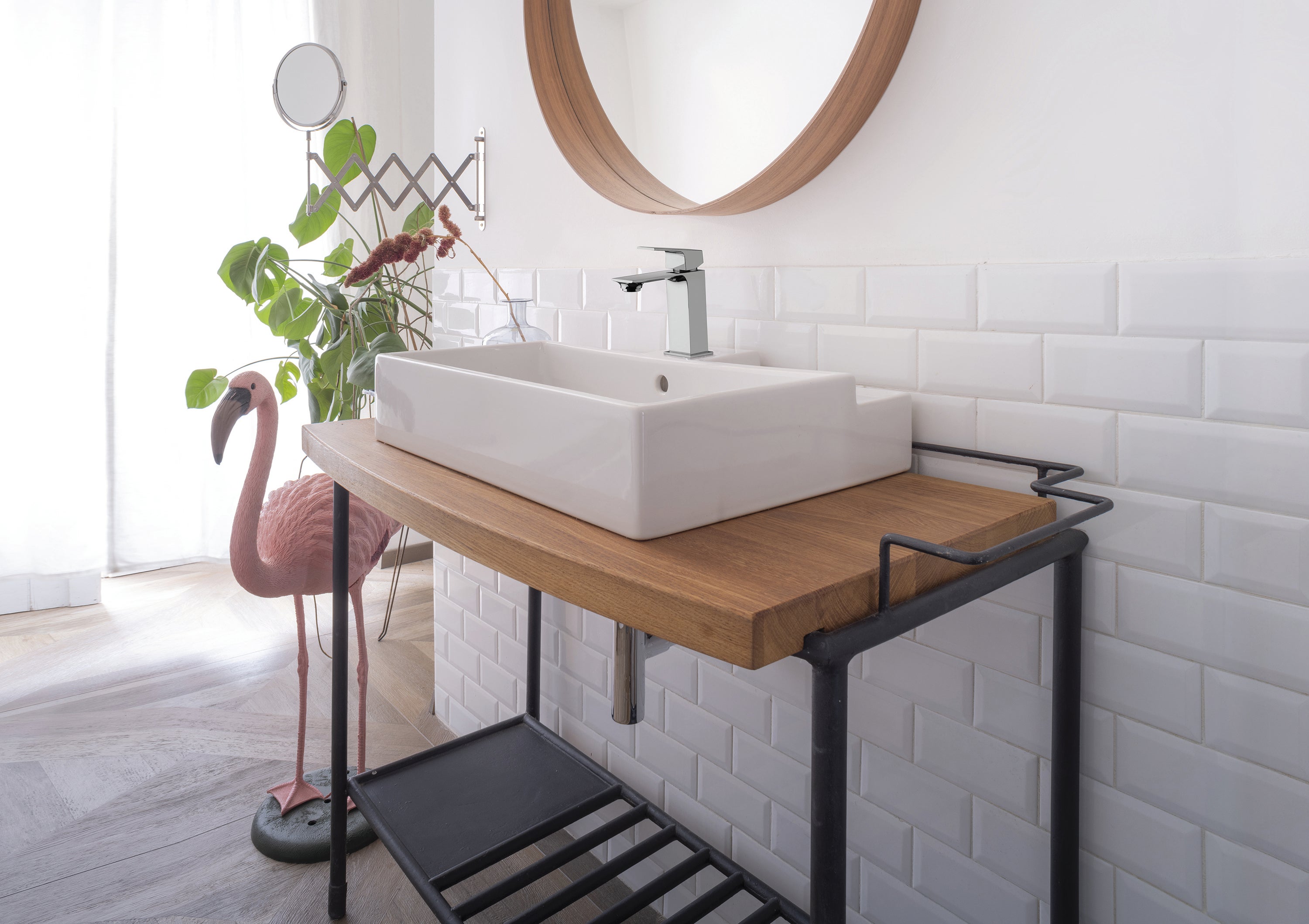 Rubinetto per lavabo a canna bassa getto aerato Flat cromato lucido MAMOLI - 4