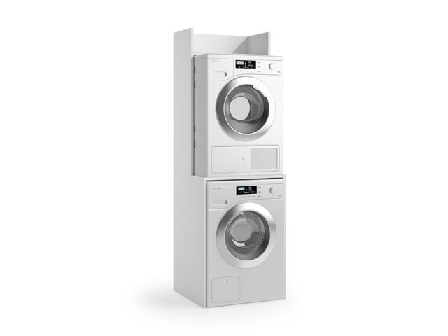 Mobile lavanderia Laundry EL126 in truciolare bianco P 58 x L 65 x H 195 cm