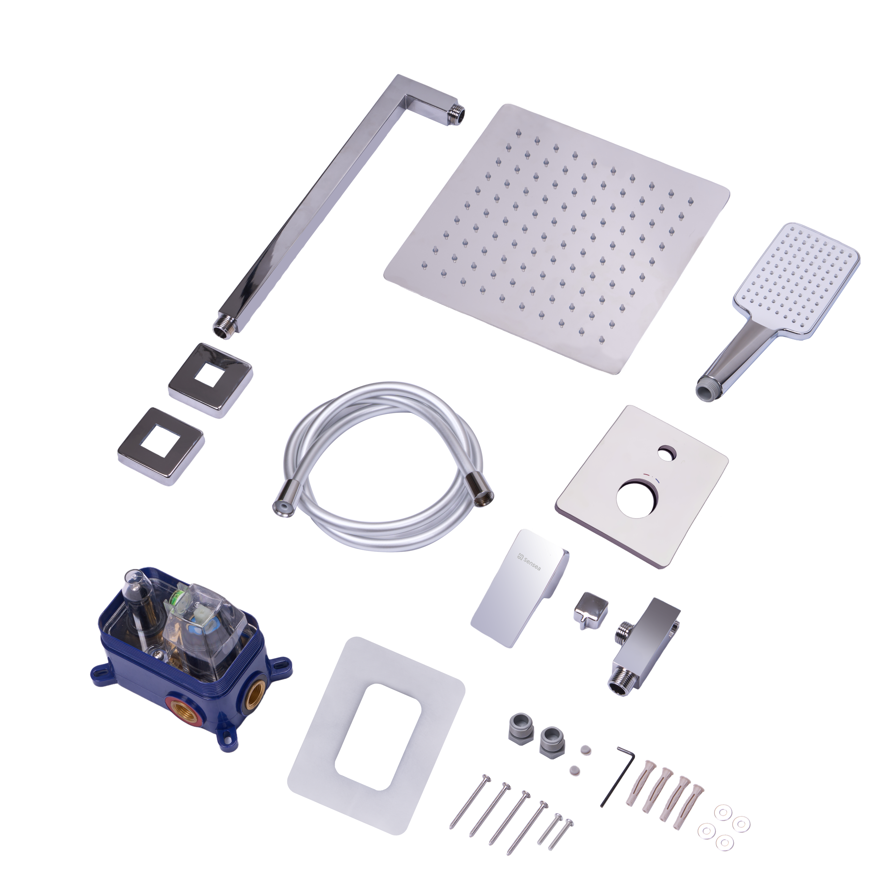 coluna de duche de embutur para parede quadrado cromado Sensea - 2