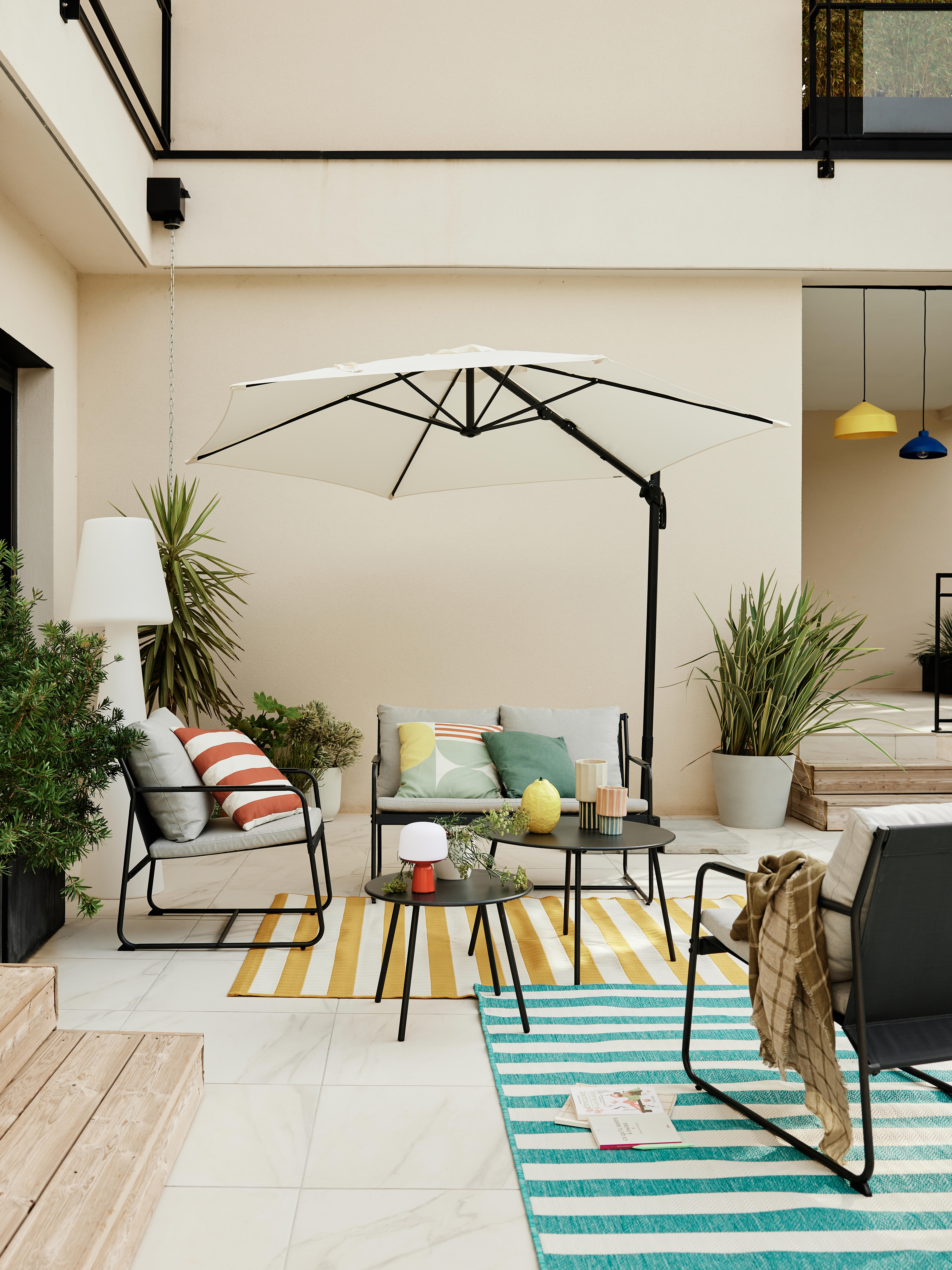 Dalle pour parasol excentré Seclin ton zinc, 22 kg - 3