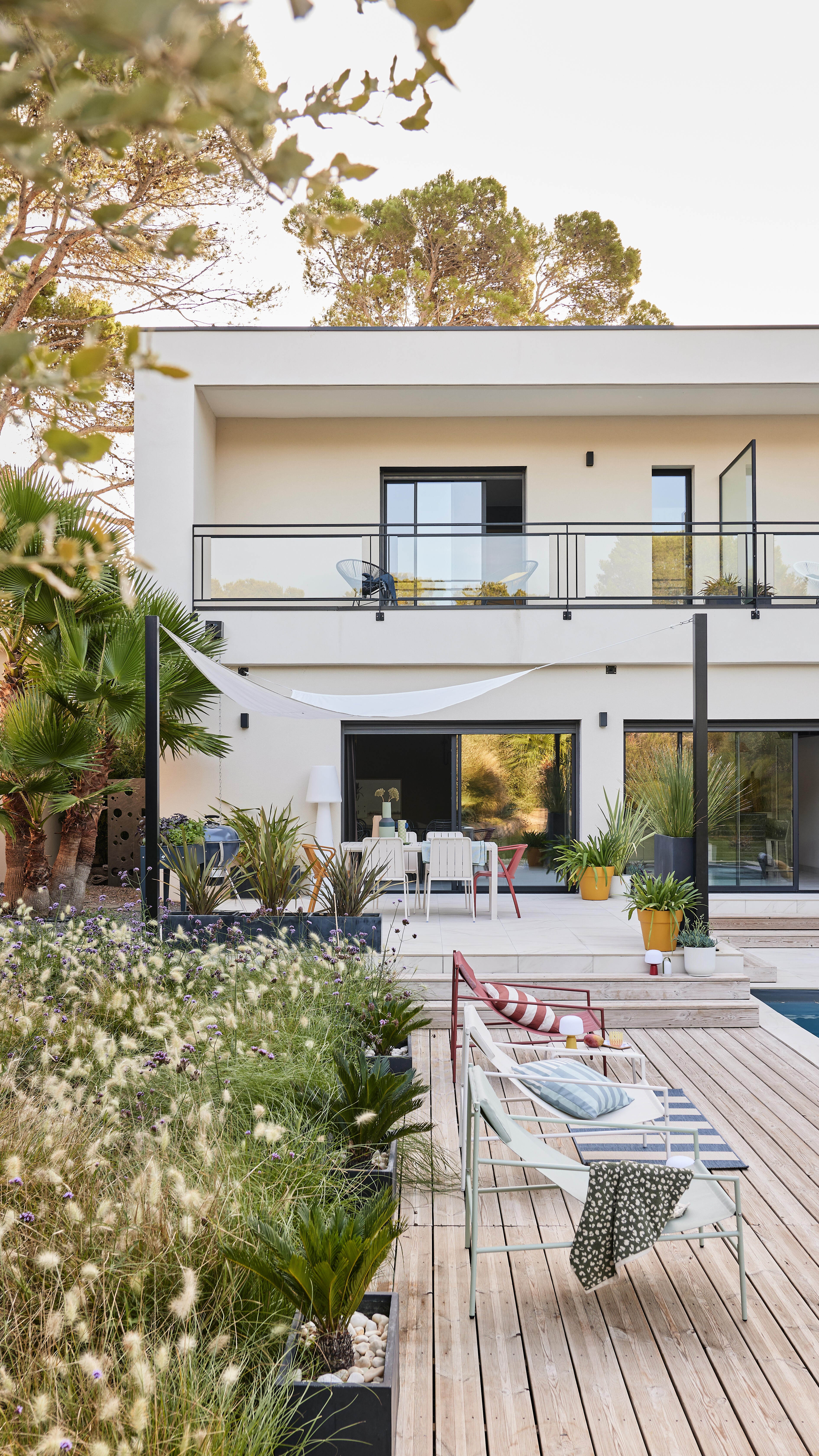 Fauteuil relax en acier et textilène blanc Rio NATERIAL - 3