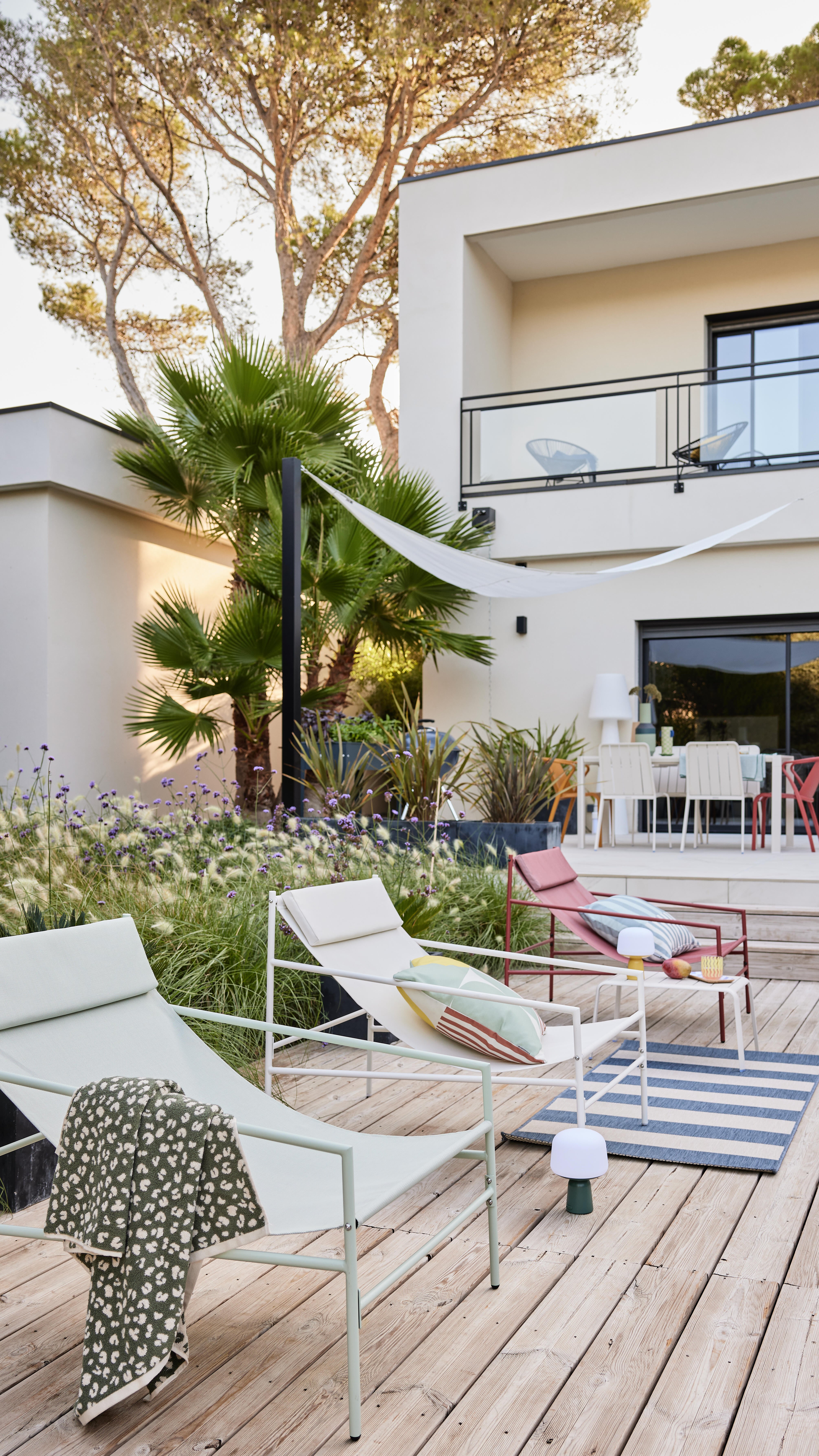 Coussin déco Modern strip aqua l.45 NATERIAL - 5