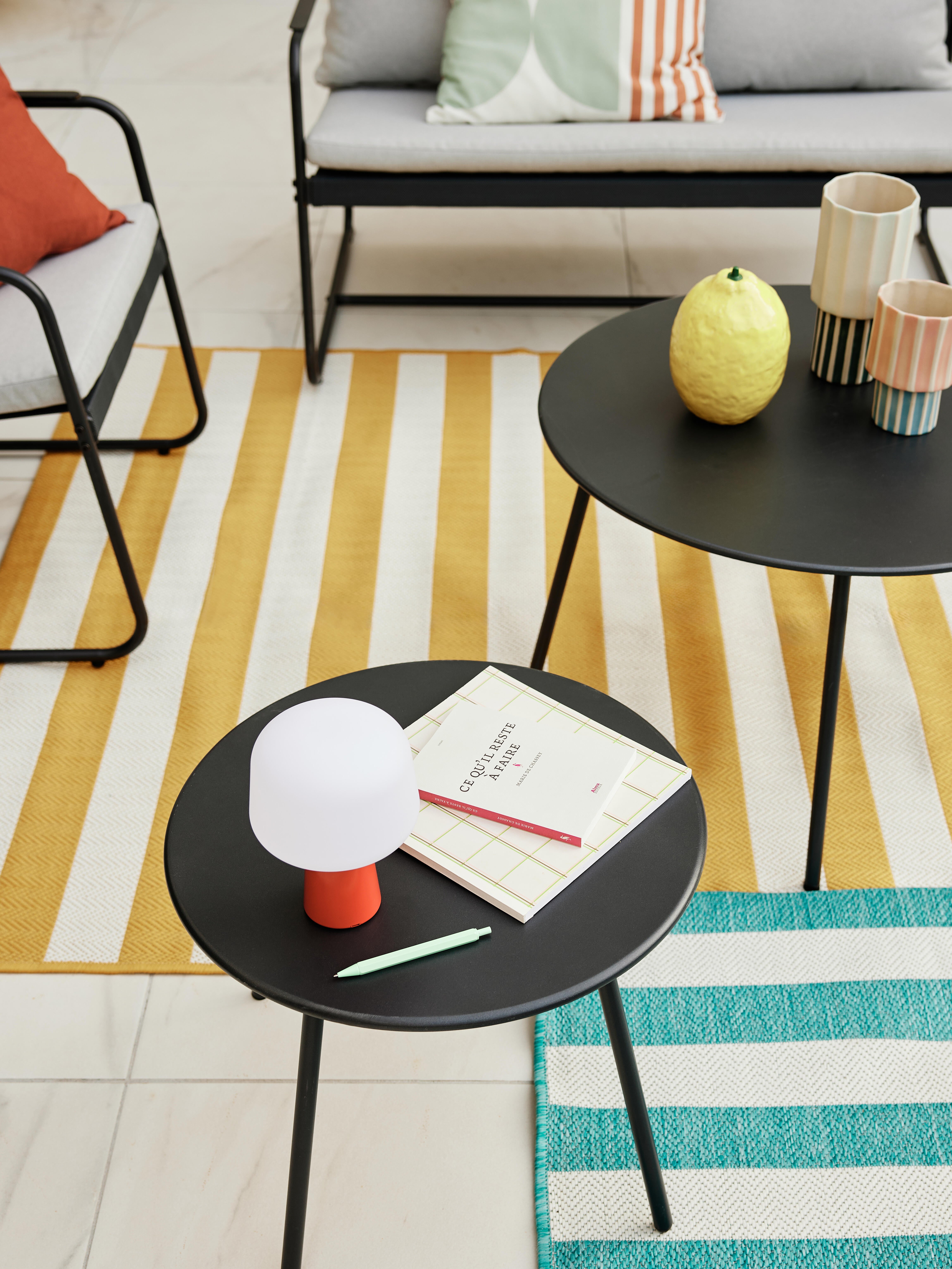 Conjunto jardim relax sofás e mesa baixa cinzento Fino Naterial - 5