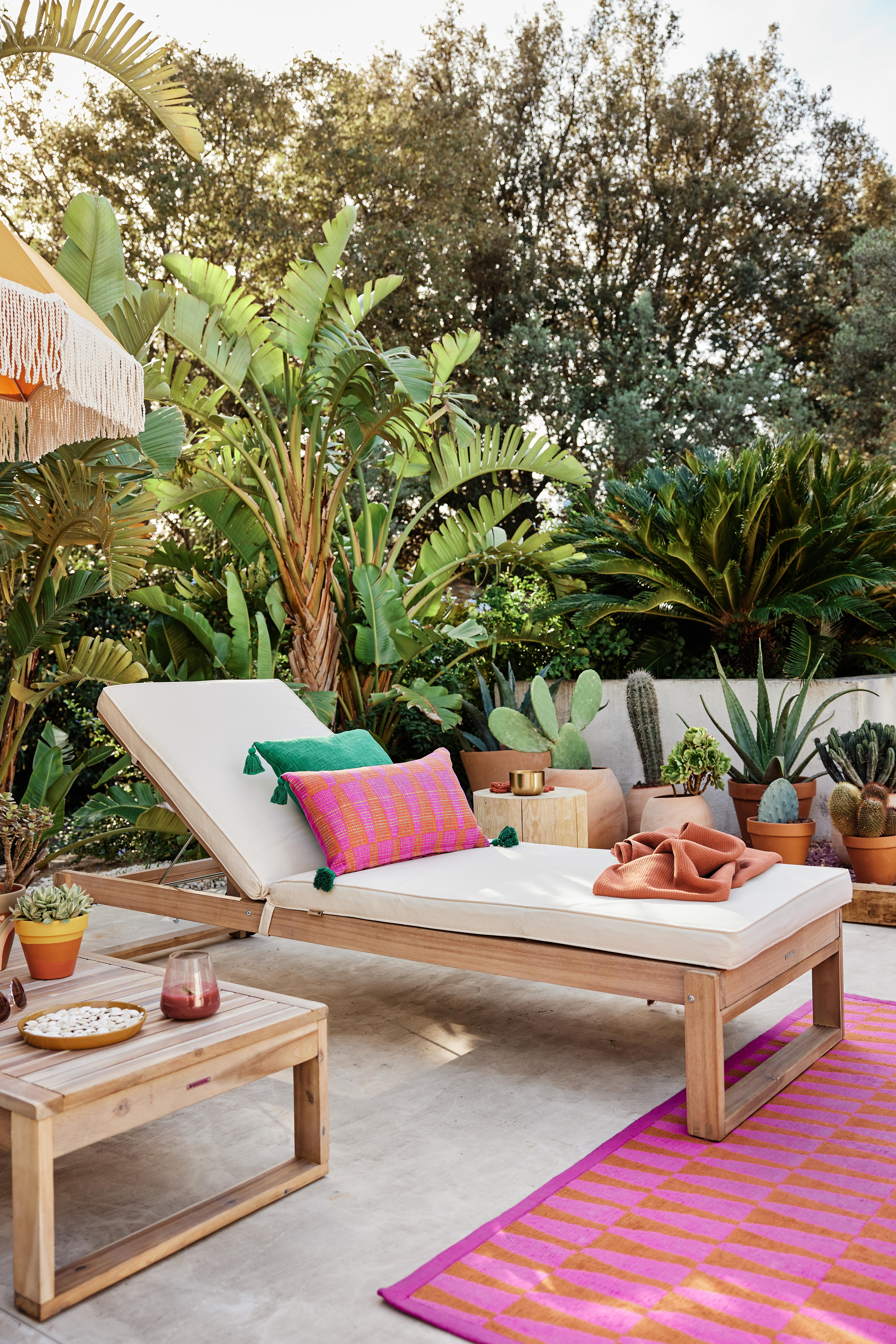 Tapis décoratif intérieur / extérieur orange rectangulaire, l.120 x L.170 cm Pes - 4