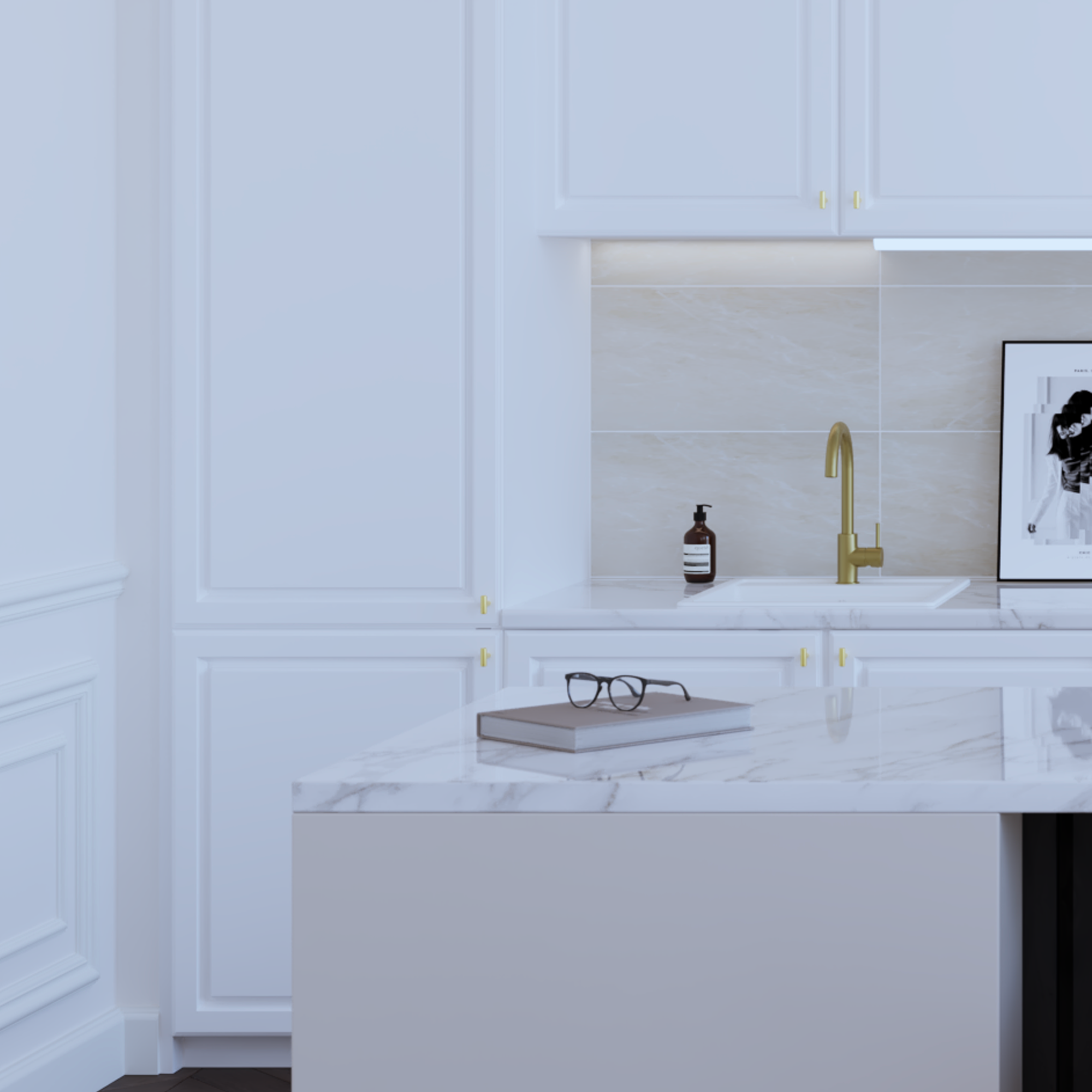 2 Puxadores para móvel aço escovado dourado 40 mm Inspire Urban - 2