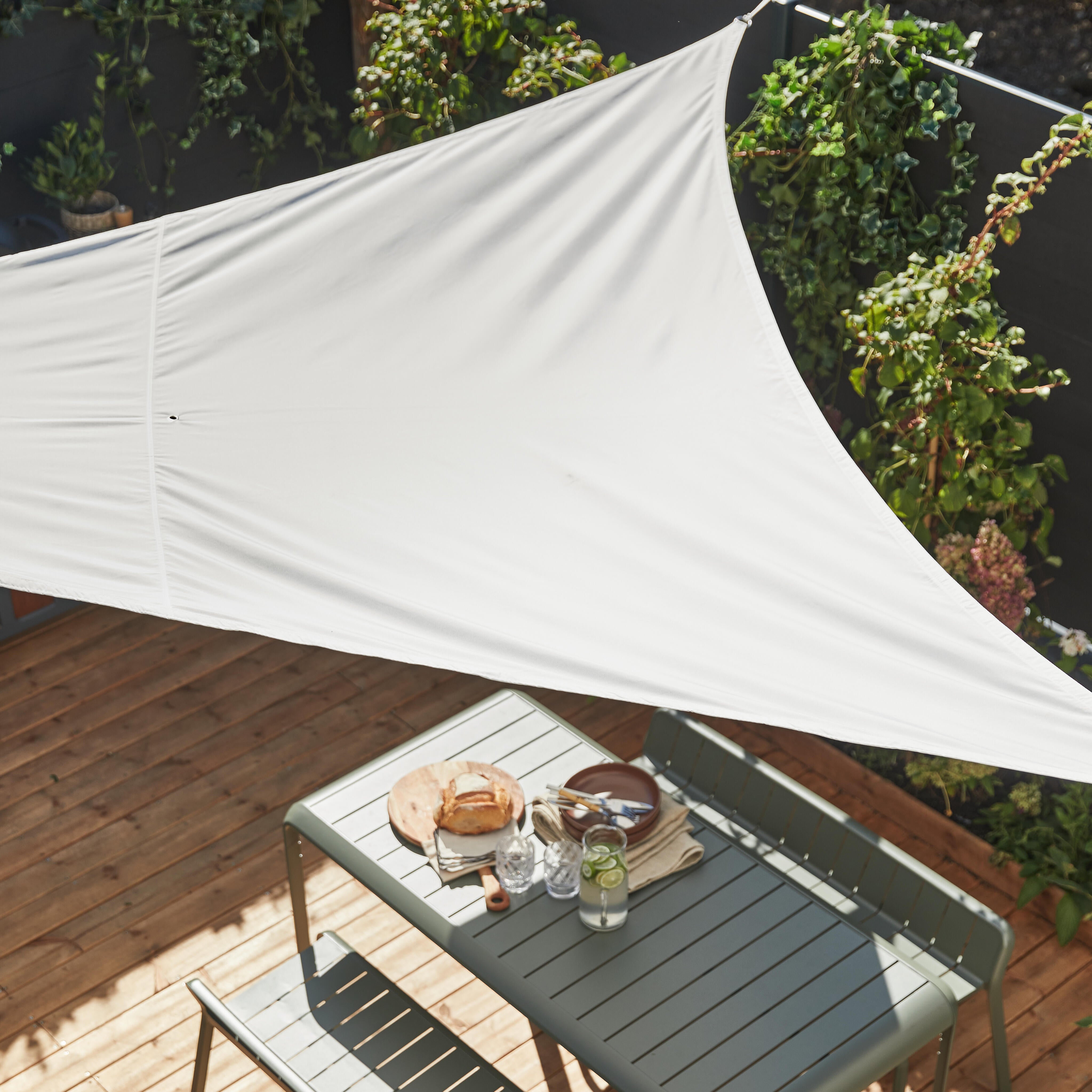 Toldo vela para sombreo Hegoa II marrón triangular 3,6x3,6x3,6  m - 3
