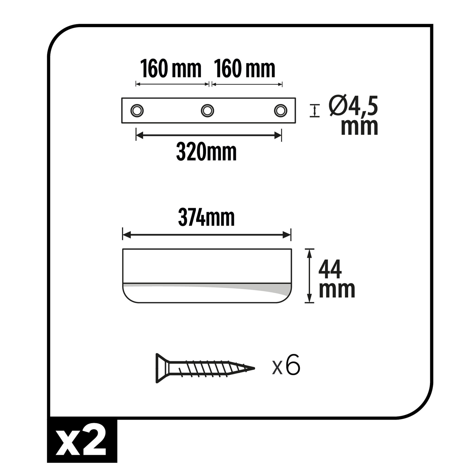 2 Puxadores para porta de cozinha 320MM branco OSLO - 3