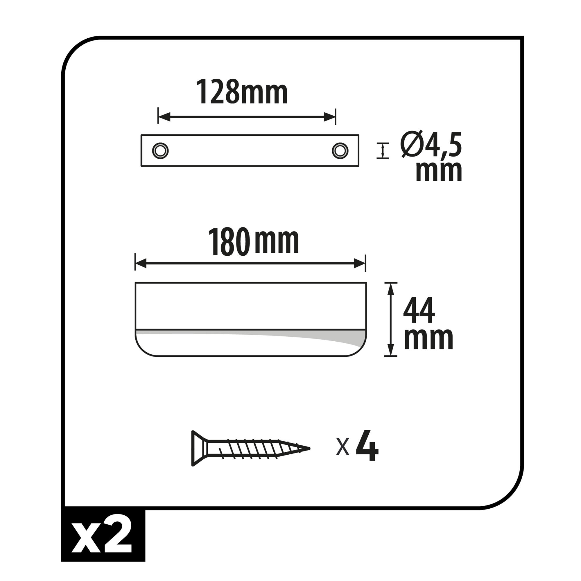Lot de 2 poignées de meuble INSPIRE Oslo, noir, Aluminium, entraxe 128 mm - 5