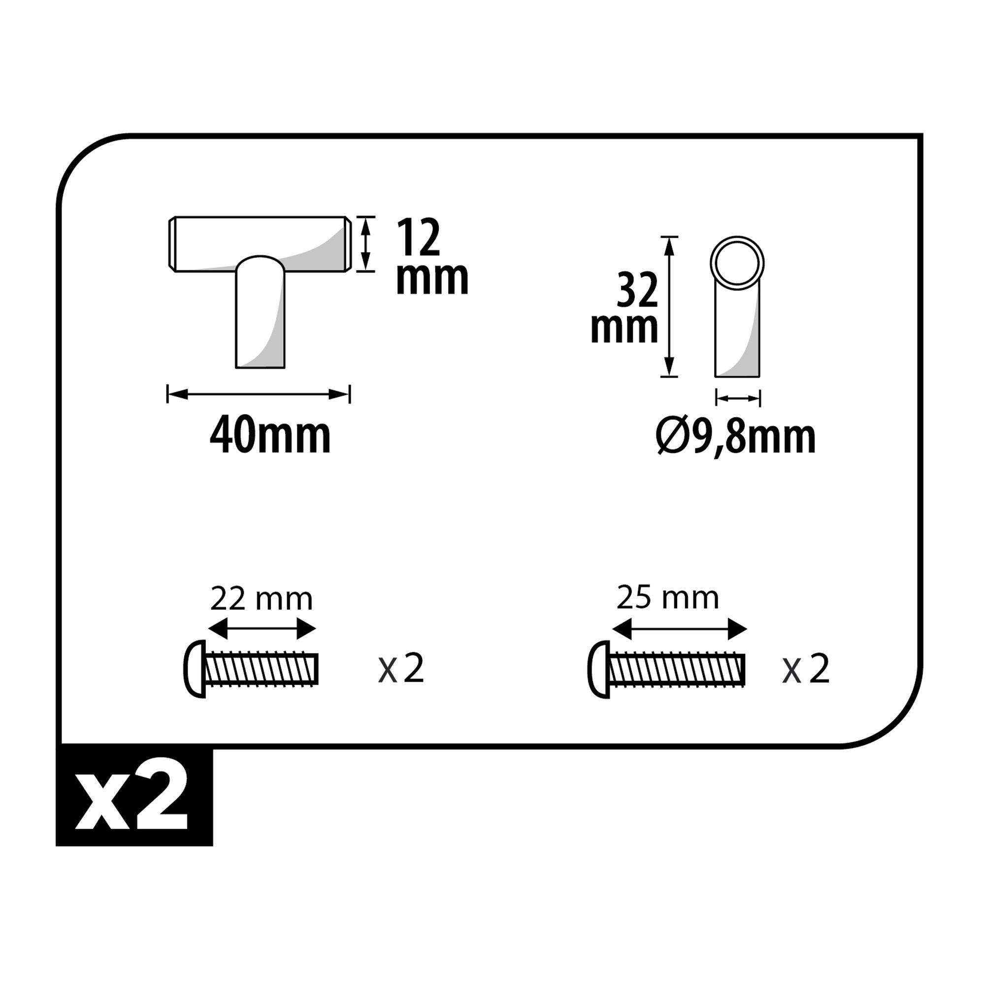 2 Puxadores para móvel aço escovado dourado 40 mm Inspire Urban - 4